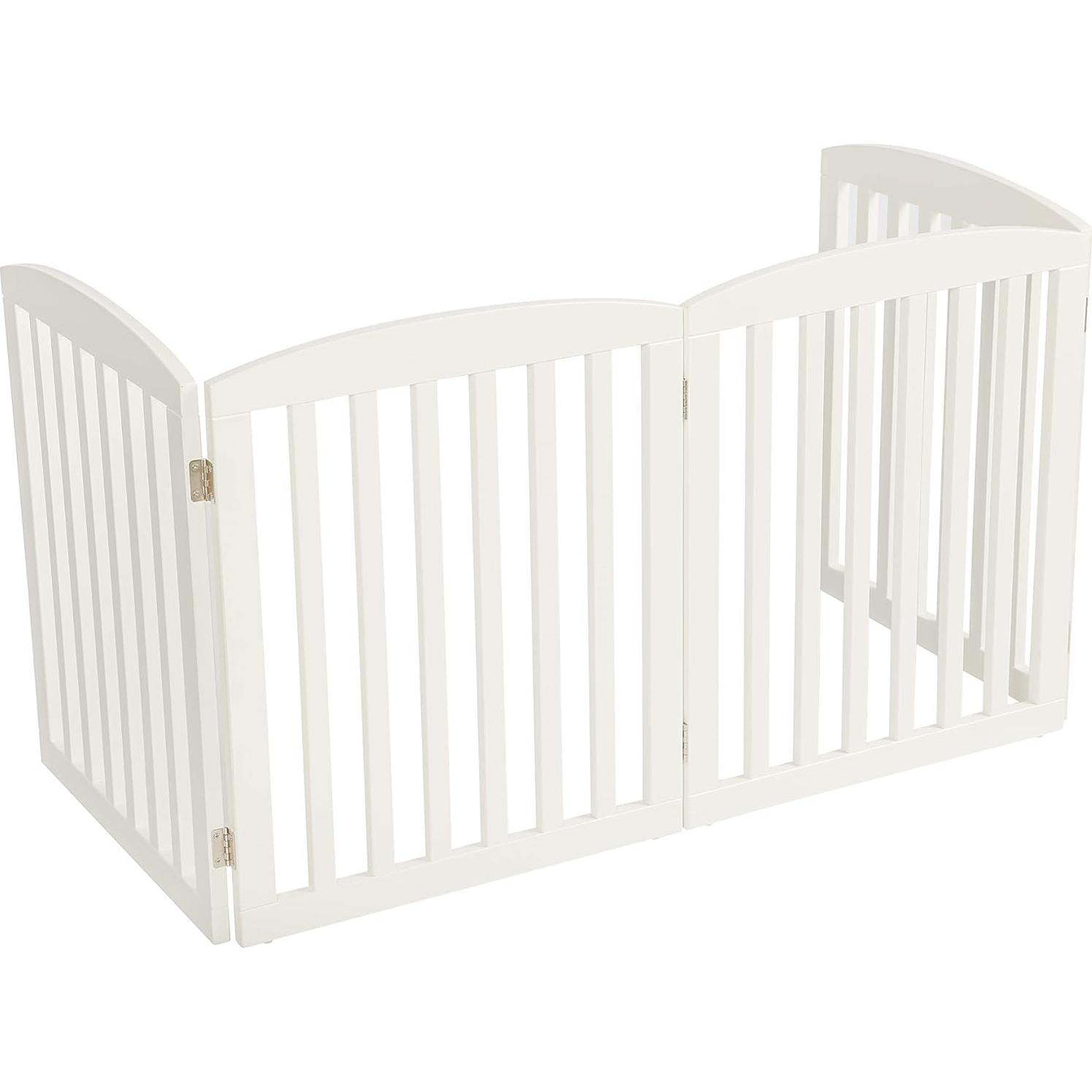 Puerta Plegable para Mascotas Pawland 61 cm 4 Paneles Blanca