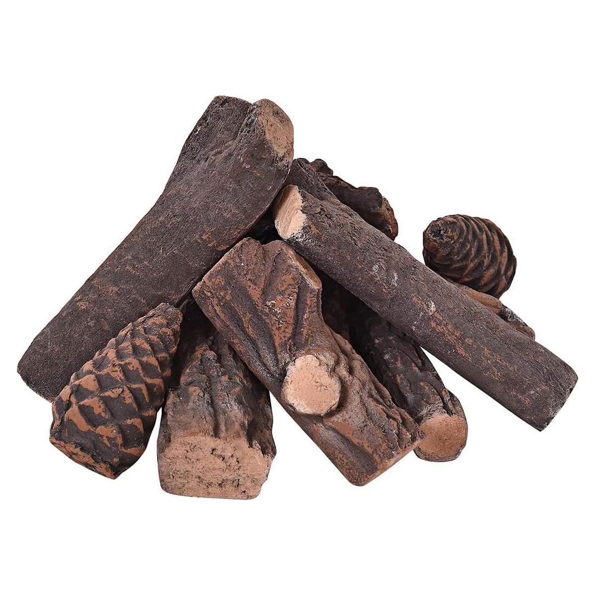 Leños de Cerámica Squareful 9 Piezas para Chimenea