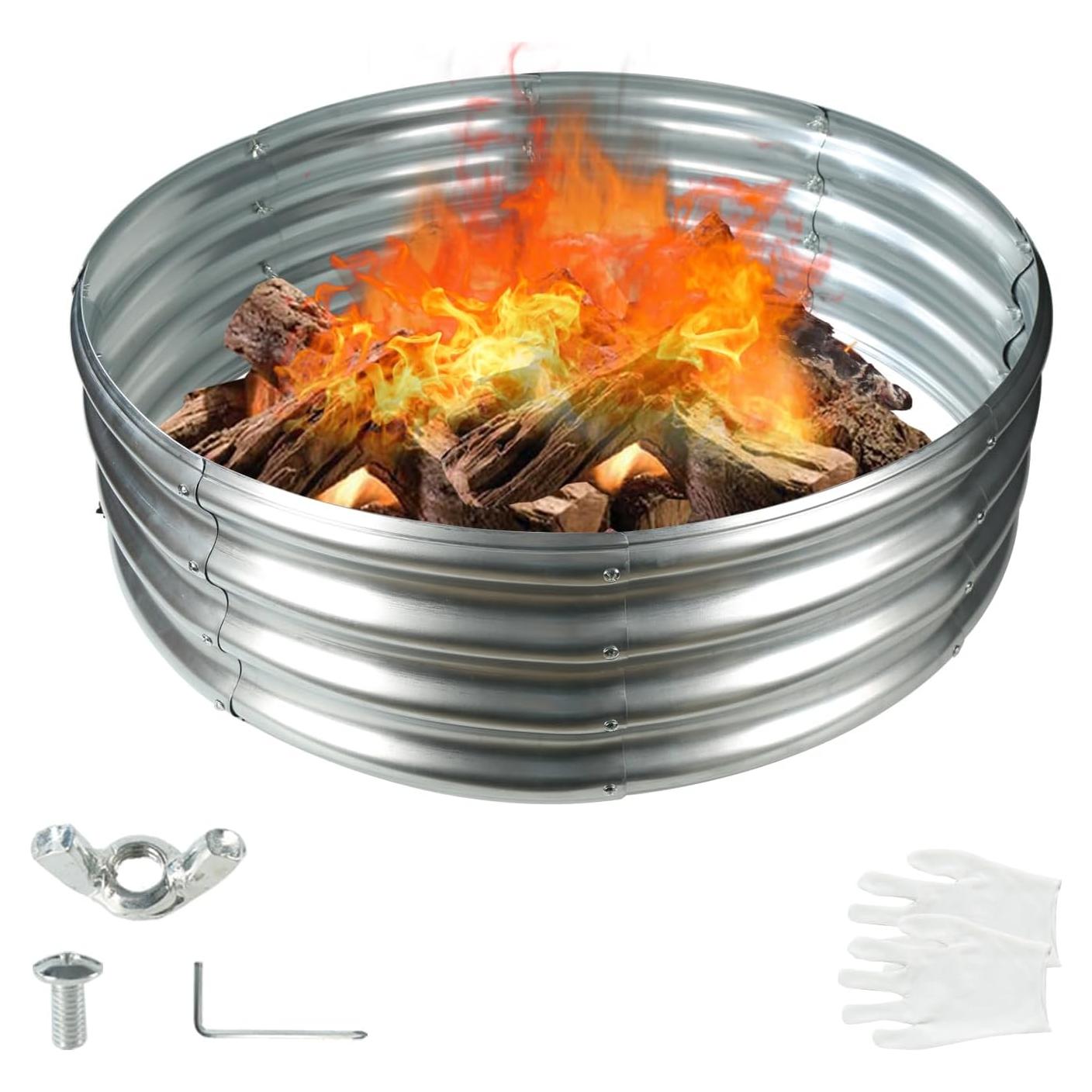 Anillo de Fuego YSEJOMP Redondo 91 cm Galvanizado Plata