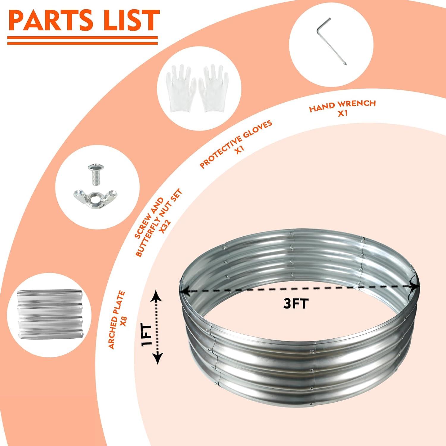 Anillo de Fuego YSEJOMP Redondo 91 cm Galvanizado Plata