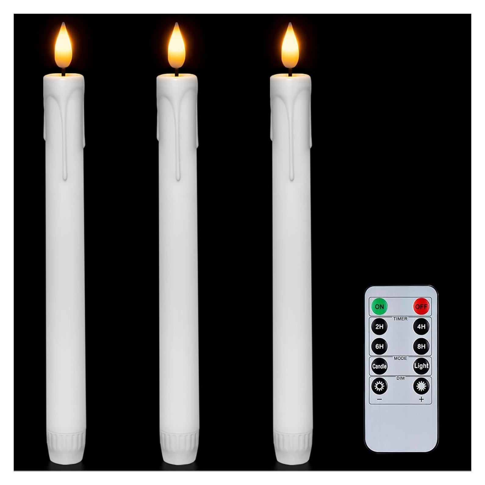 Homemory 3 Velas LED Sin Llama Blancas con Control Remoto