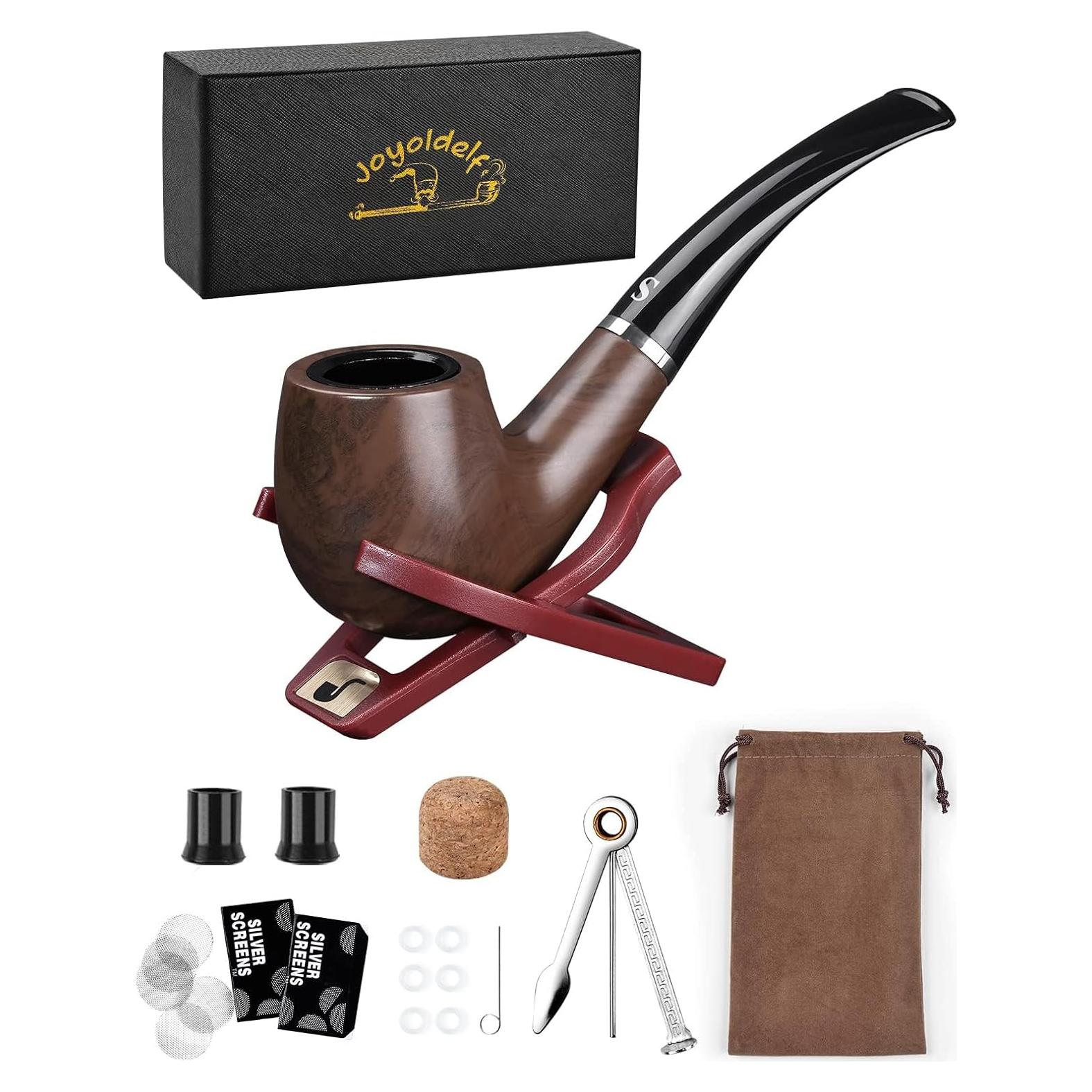 Conjunto de Pipas de Tabaco Joyoldelf Curvada con Accesorios