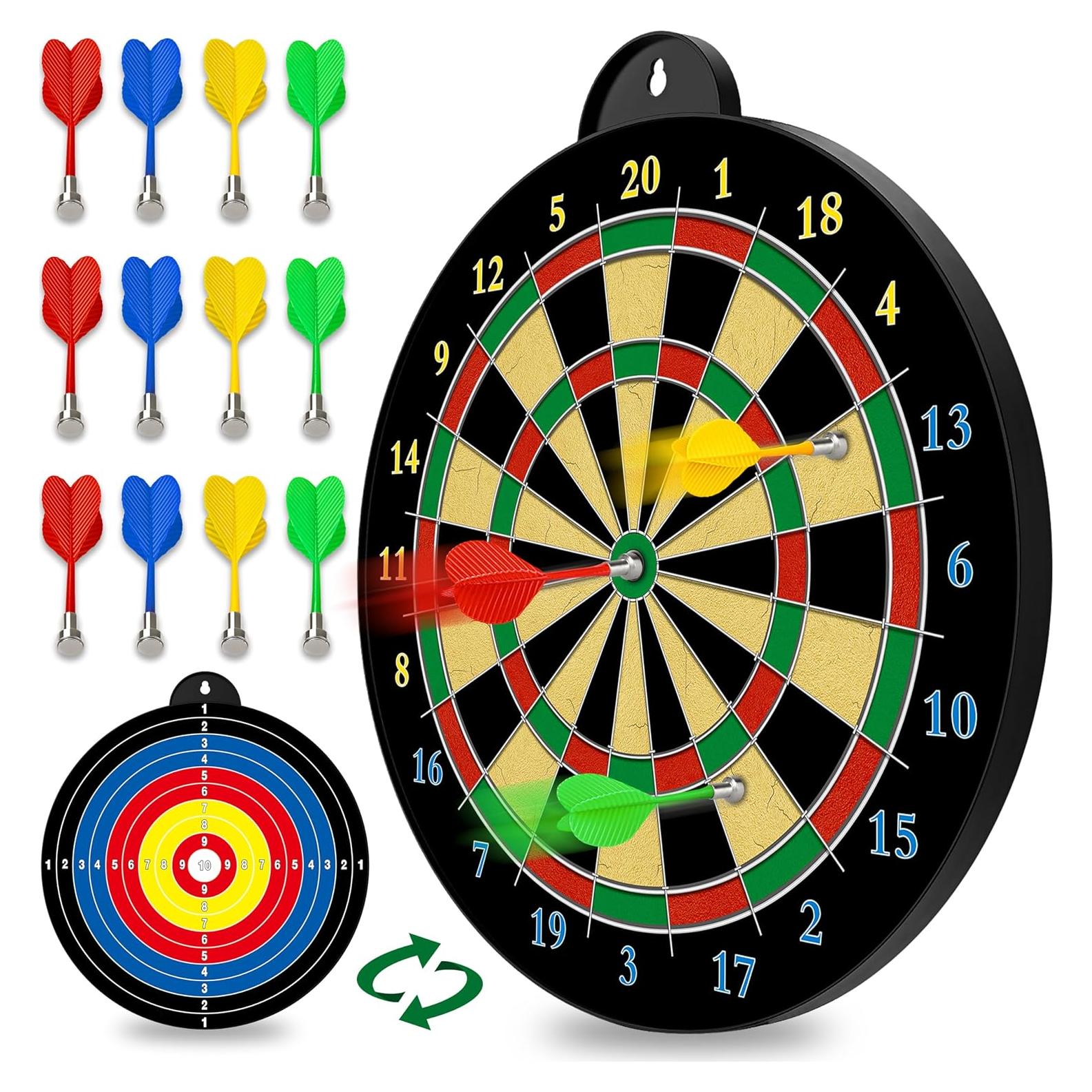 Tablero de Dardos Magnético CUKU 33 cm - 12 Dardos Seguros