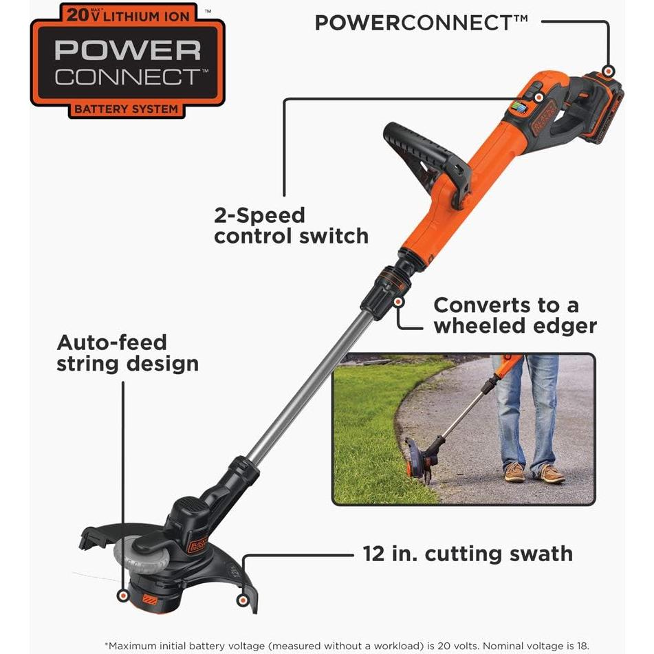 Recortadora/Edger BLACK+DECKER 20V MAX 30.48 cm con Batería 4.0 Ah