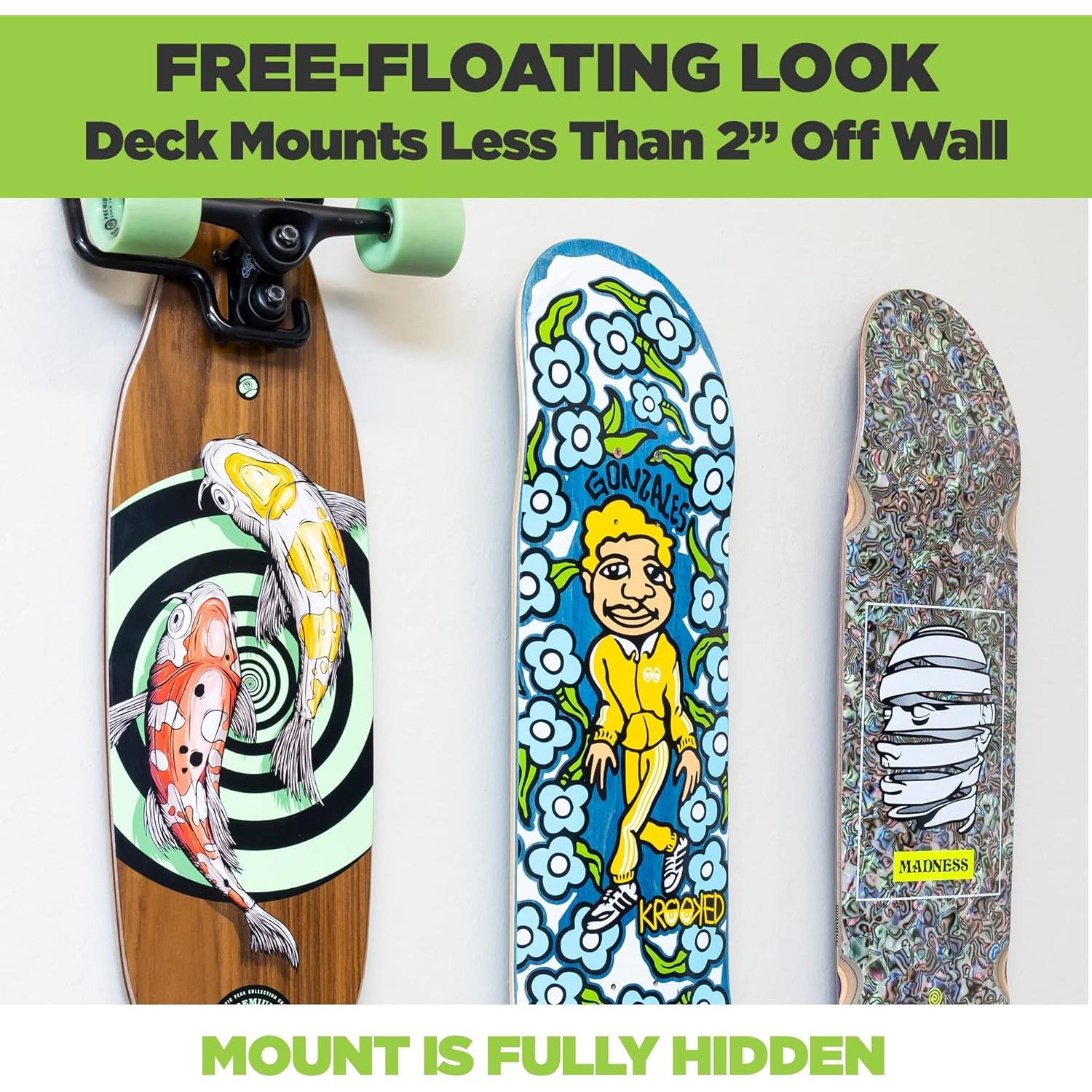 Soporte de Pared HIDEit para Tablas de Skate - Acero Resistente