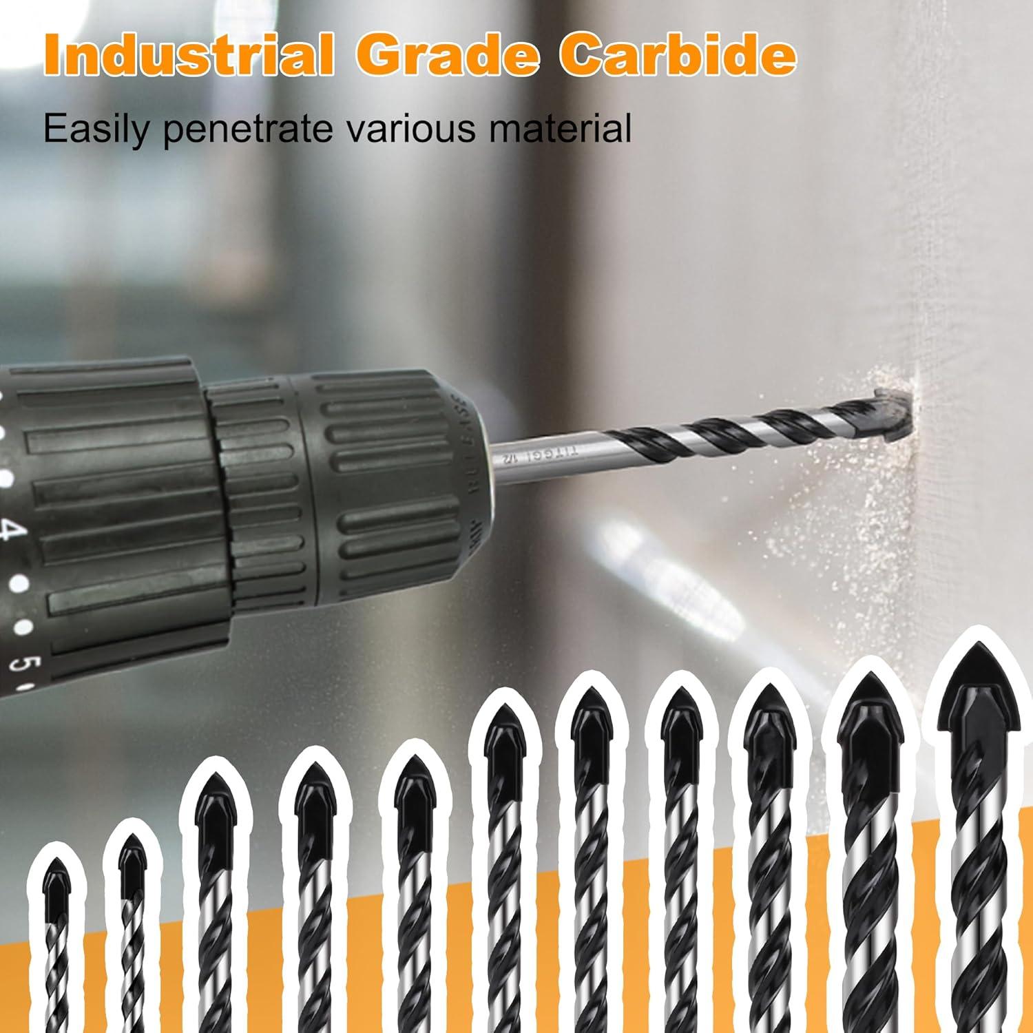 Juego de Brocas de Carburo TITGGI 11PCS para Concreto y Cerámica
