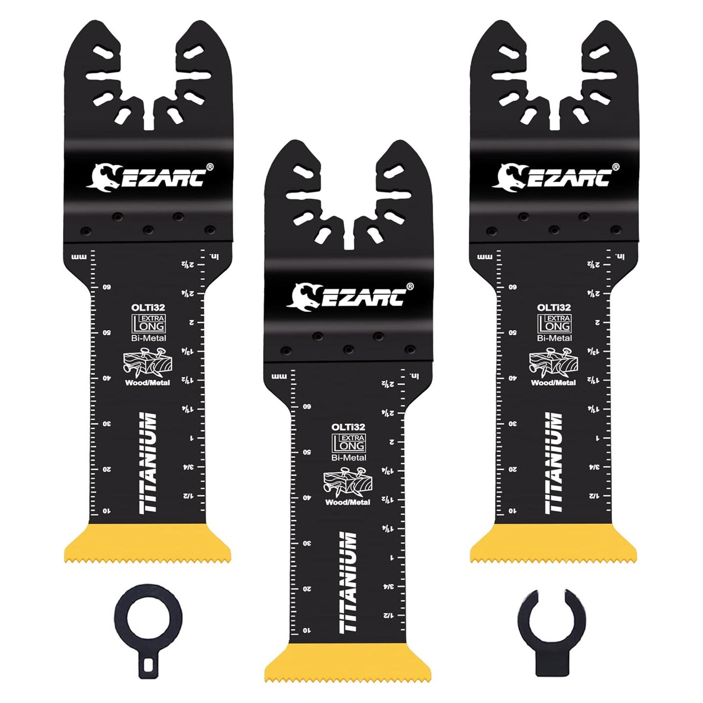 Cuchillas de Sierra Oscilante EZARC de Titanio 3PCS Extra Largas