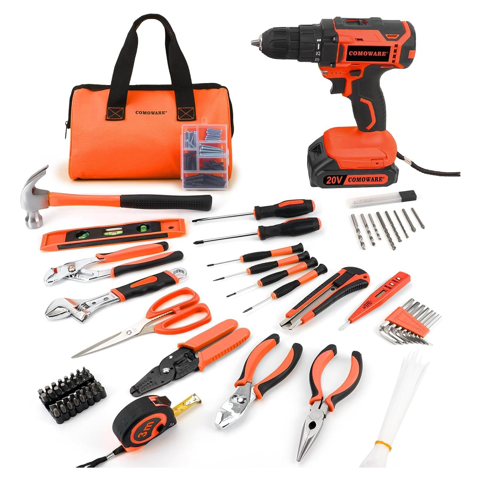 Juego de Taladro Inalámbrico 20V COMOWARE 171 Piezas