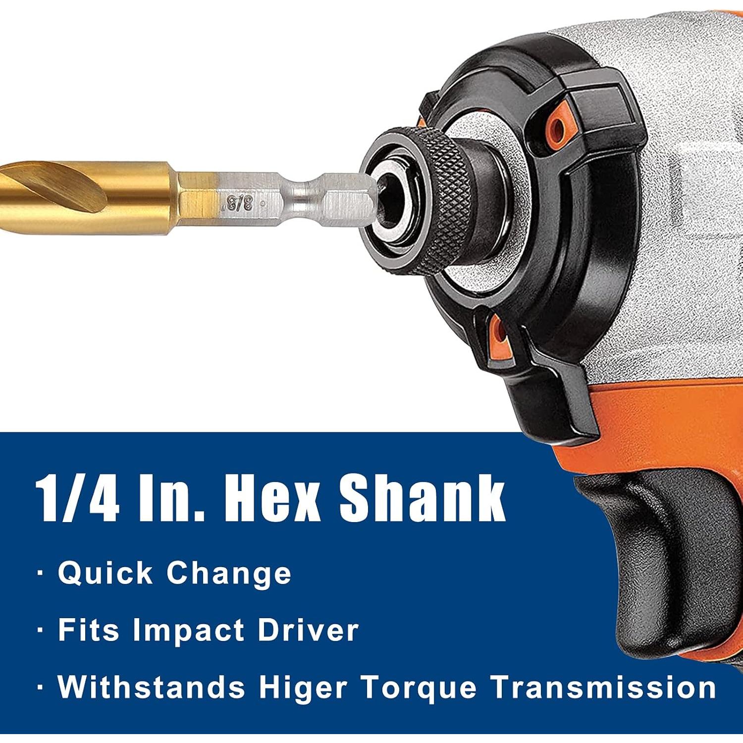 Juego de Brocas de Percusión COMOWARE 21 Pcs HSS Titanio