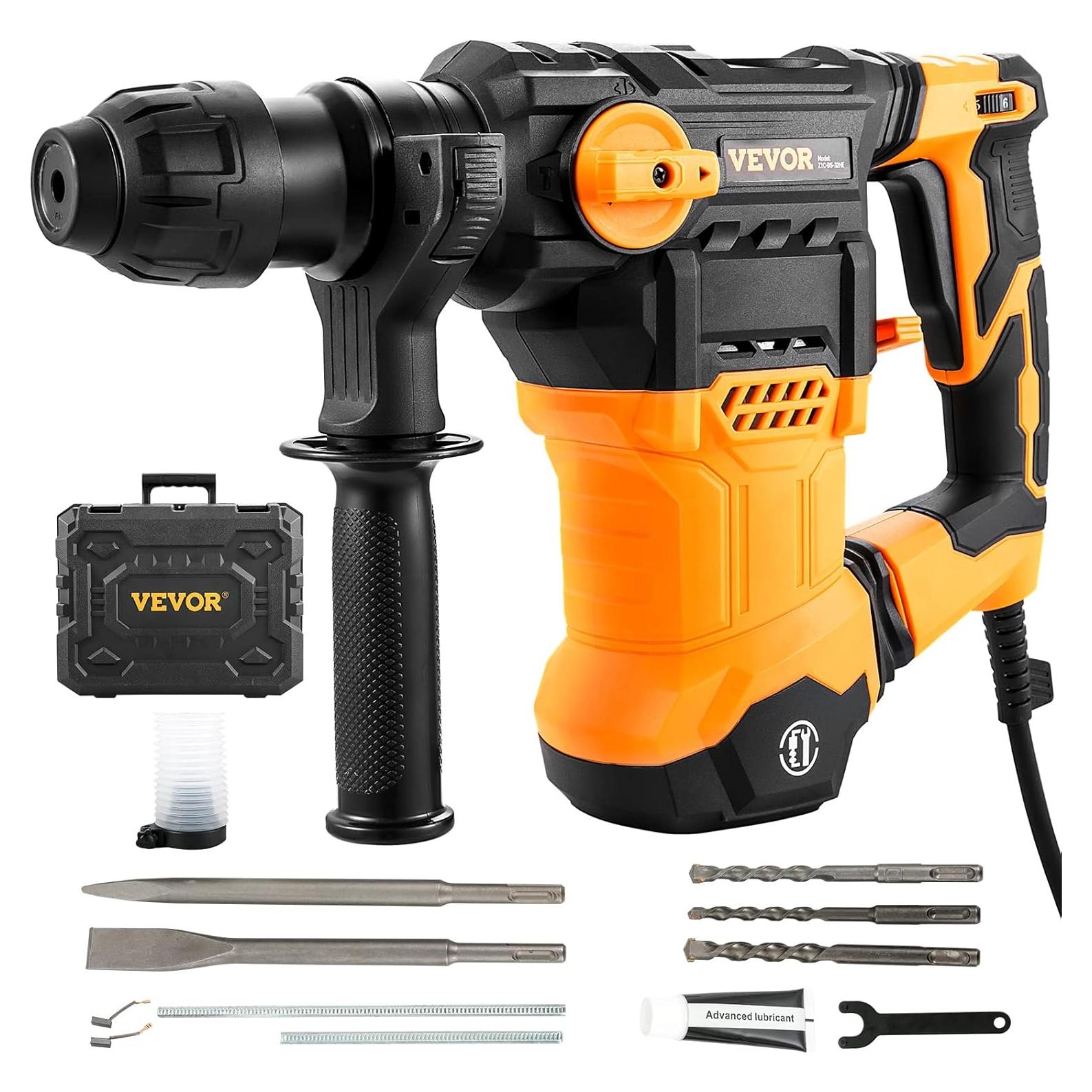 Martillo Perforador VEVOR 1500W SDS-Plus 3,18 cm Vel. Variable