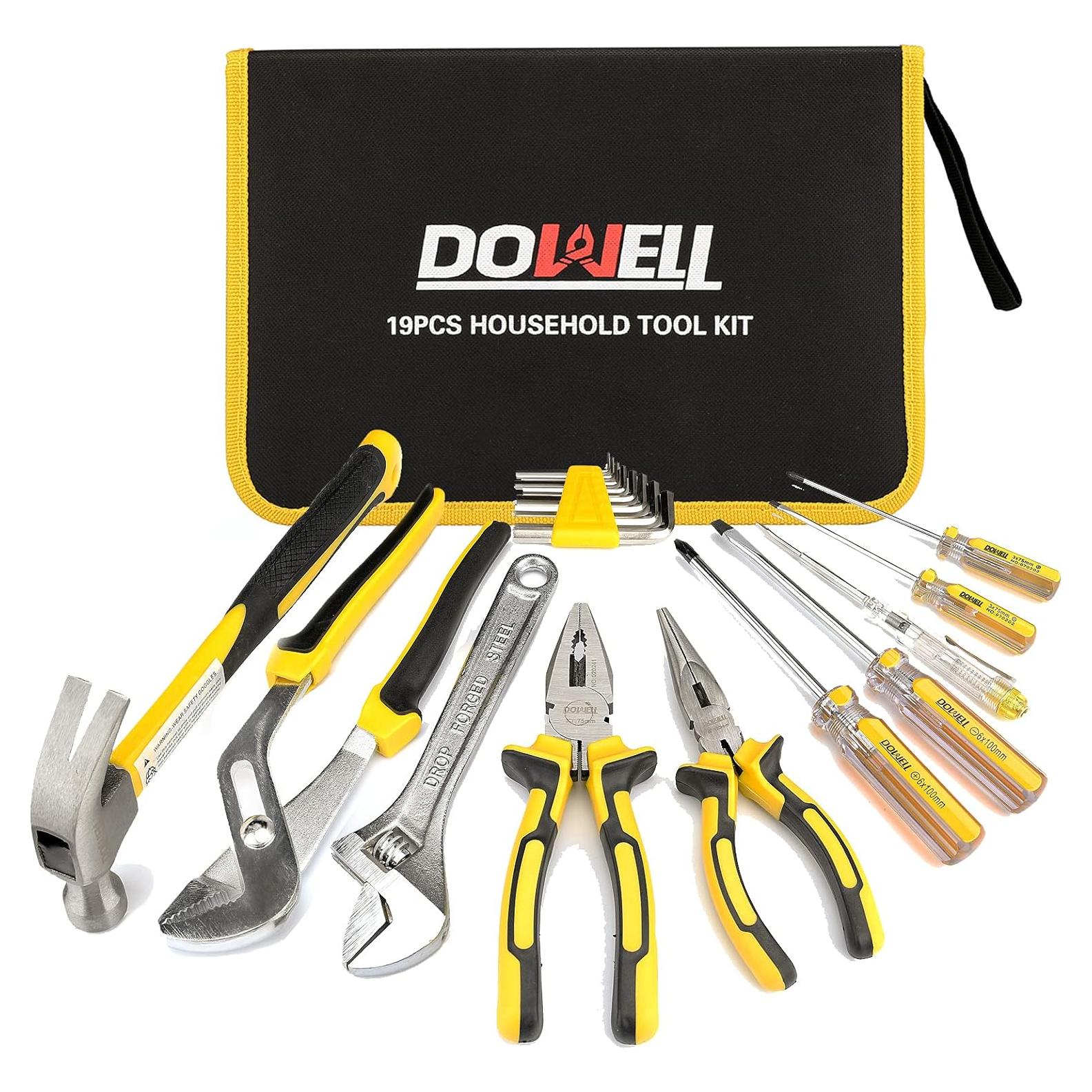 Juego de Herramientas DOWELL 19 Piezas con Bolsa de Almacenamiento