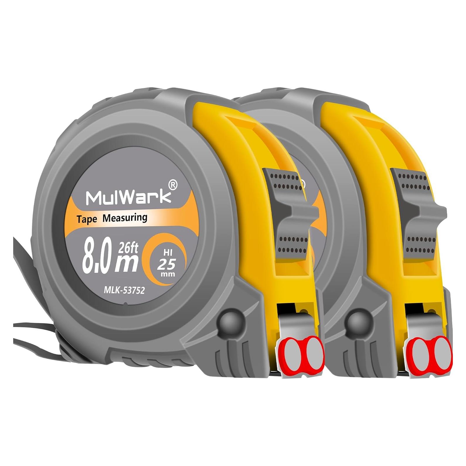 Cinta Métrica Profesional MulWark 8m y 5m - Set de 2