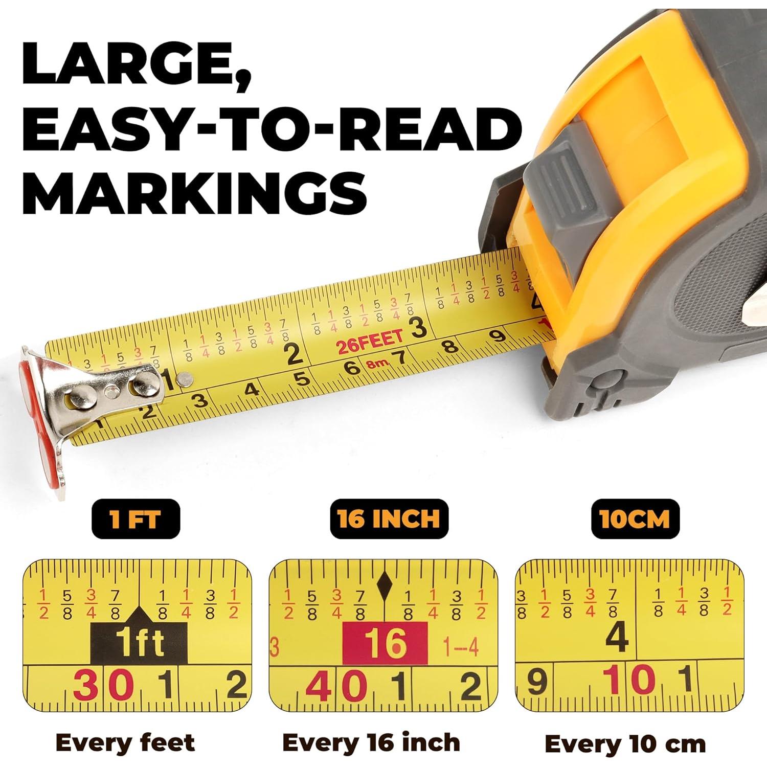 Cinta Métrica Profesional MulWark 8m y 5m - Set de 2