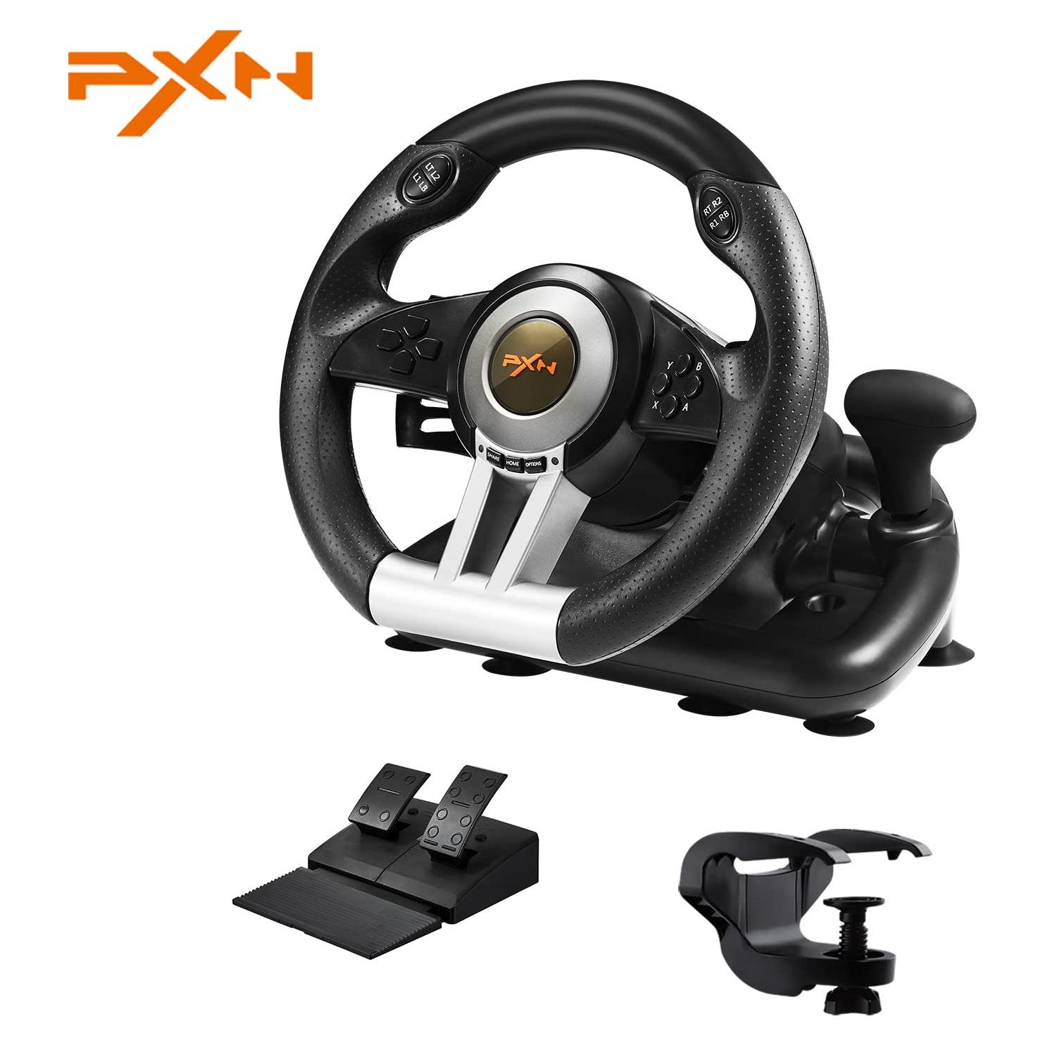 Rueda de Dirección PXN V3III para PC, PS4, Xbox, Switch - Negra