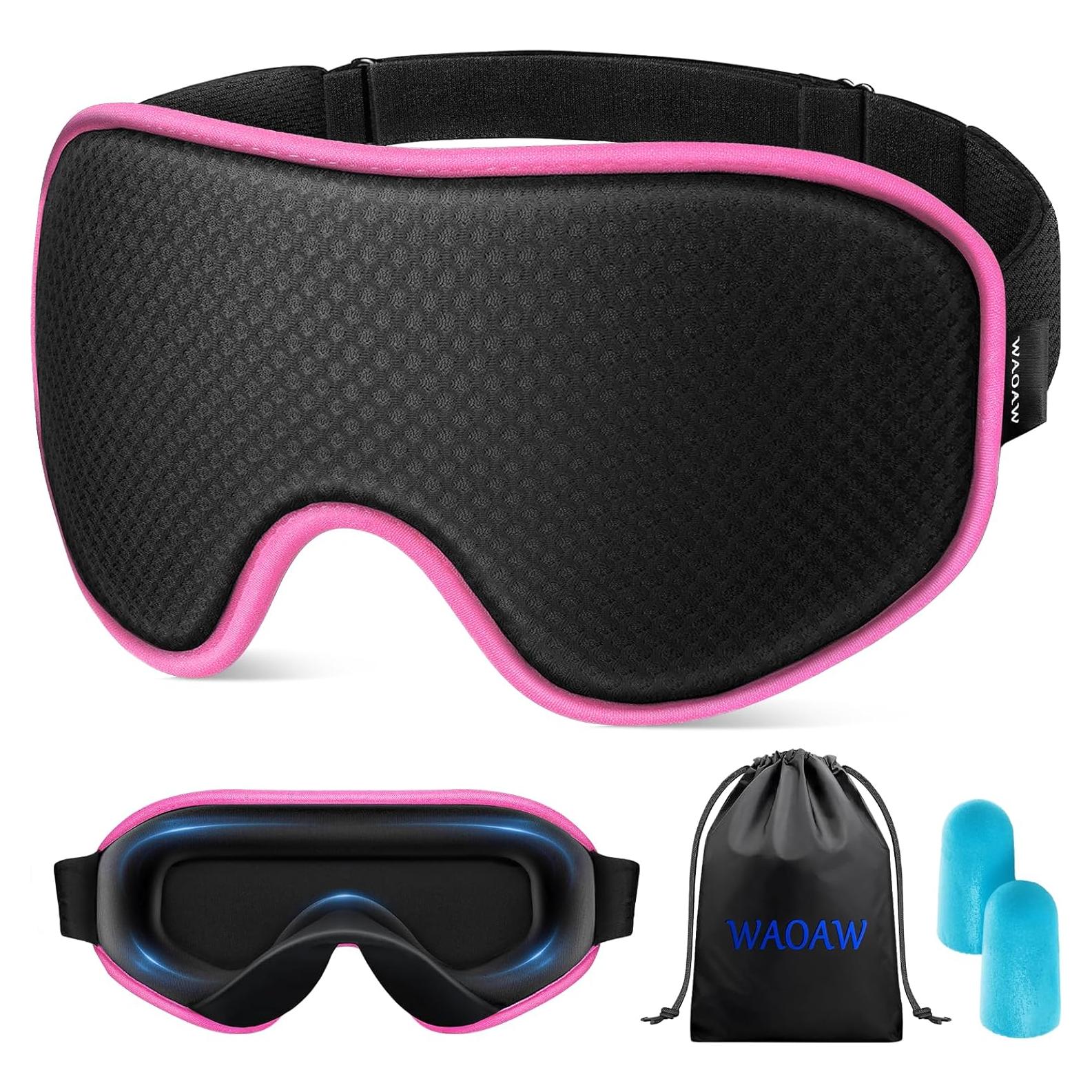 Máscara de Sueño WAOAW 3D Ajustable para Dormir - Bloquea Luz
