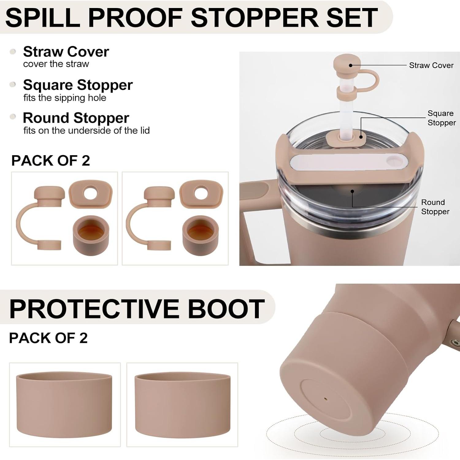 Juego de 8 Accesorios para Taza Stanley H2.0 - Almendra Rosa