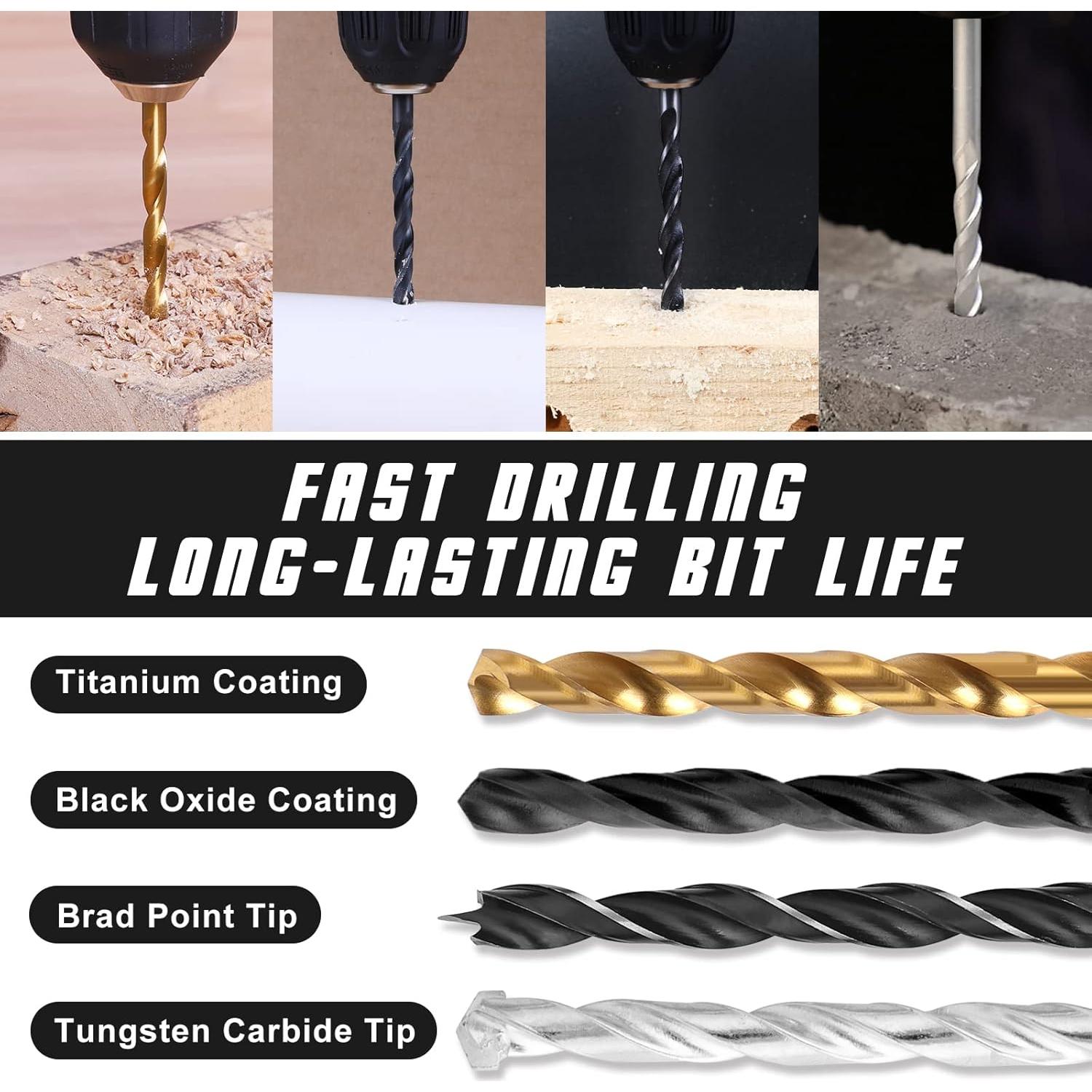 Juego de Brocas COMOWARE 246 Piezas para Taladro Inalámbrico