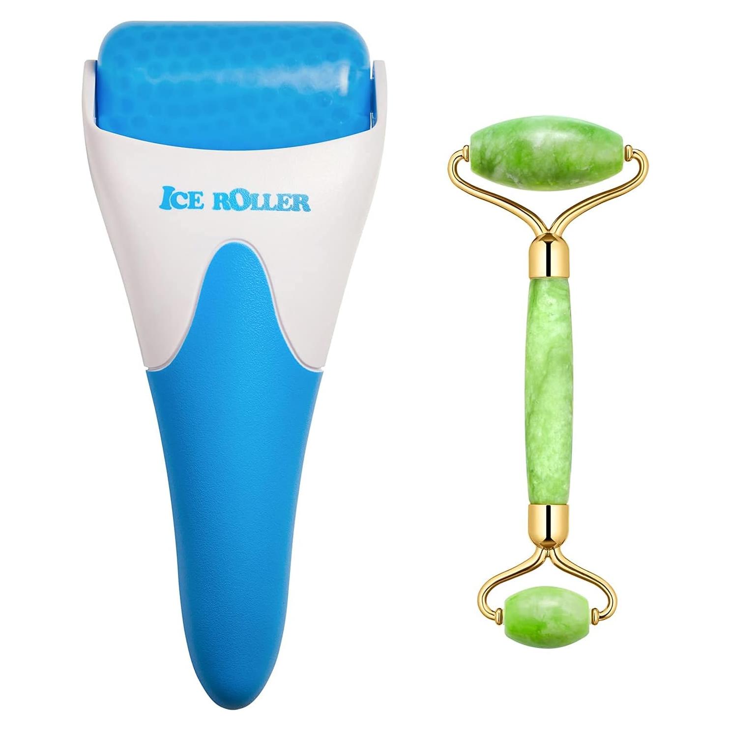 Rodillo de Jade y Hielo AECW 2 en 1 para Masaje Facial