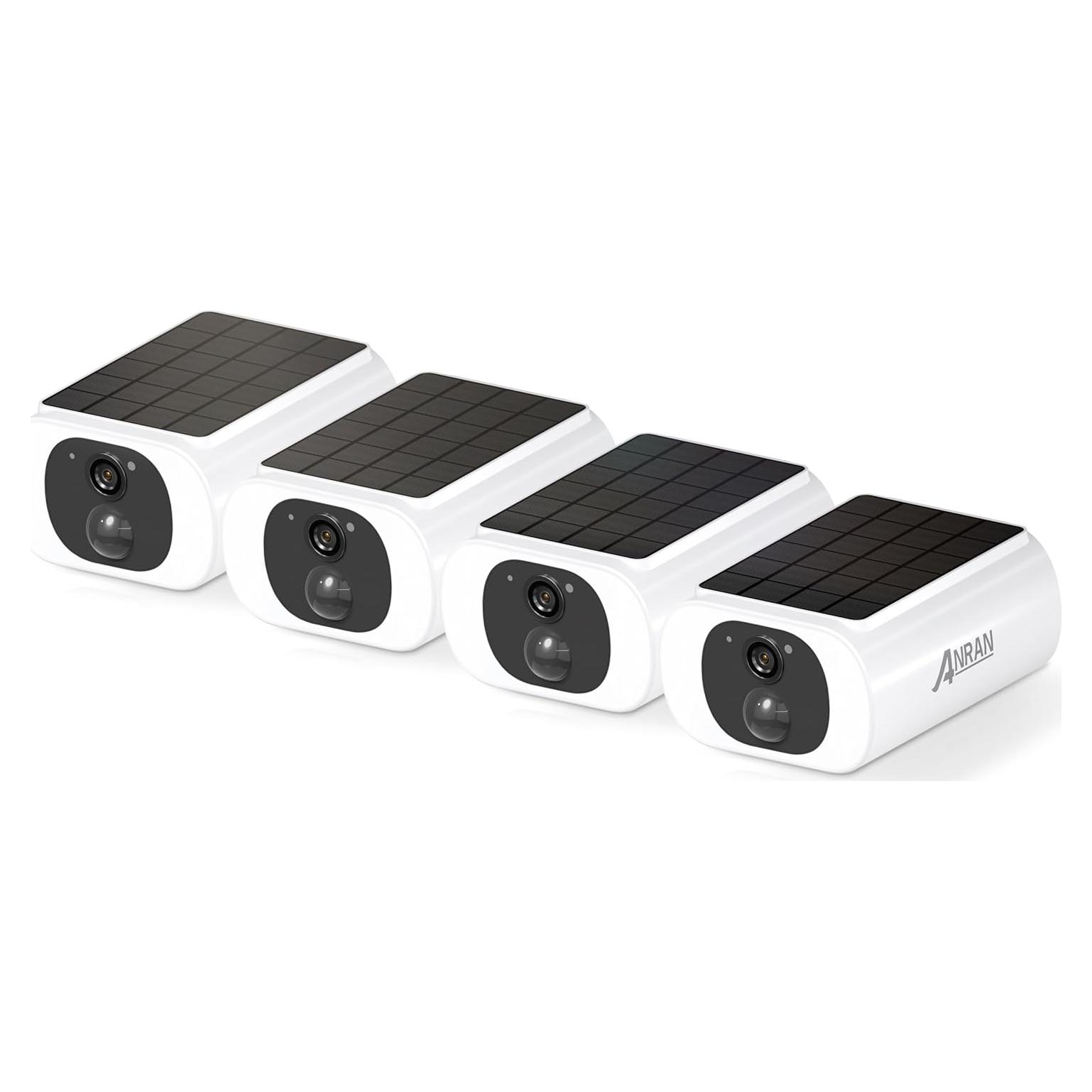 Cámaras de Seguridad ANRAN 2K Inalámbricas Solares 4 Pzas