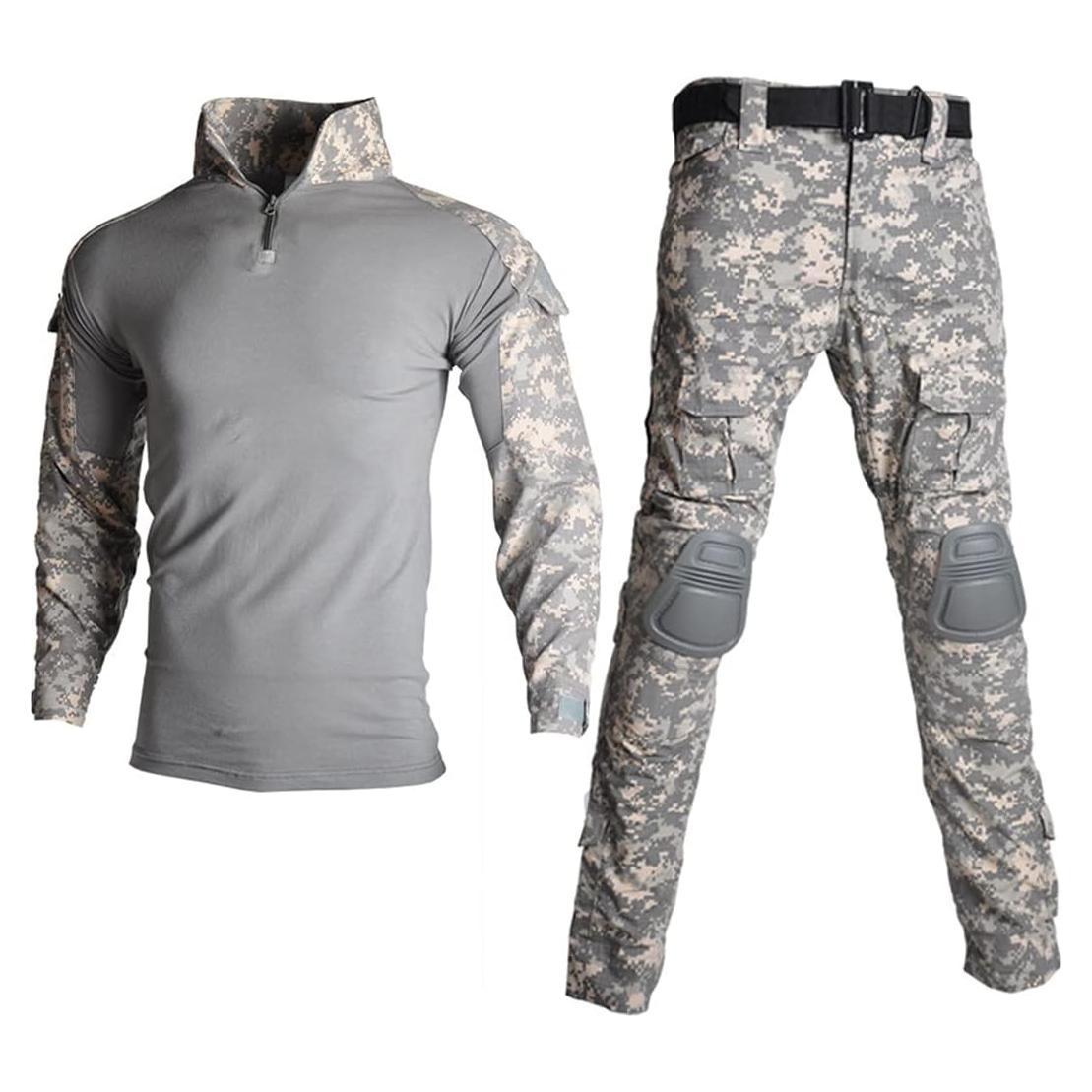 HARGLESMAN Traje Táctico Militar Hombre Camuflaje con Rodilleras