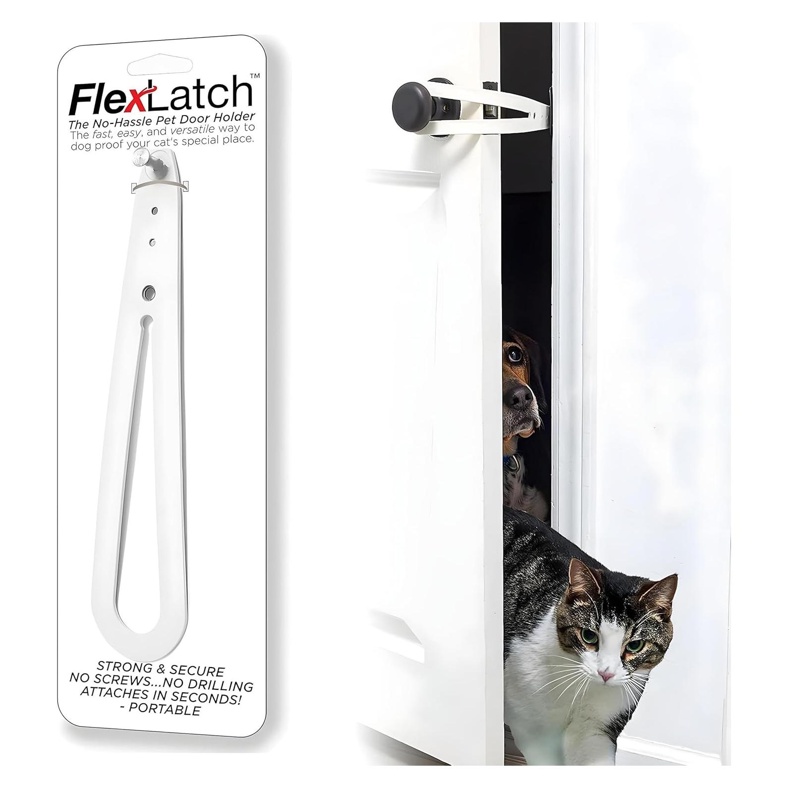 Soporte de Puerta para Gatos FlexLatch Blanco 10x30 cm