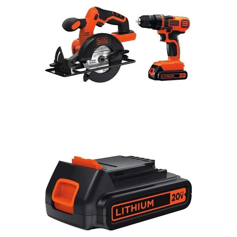Kit Taladro/Atornillador Inalámbrico Black+Decker 20V MAX con Sierra y Batería Extra 1.5Ah