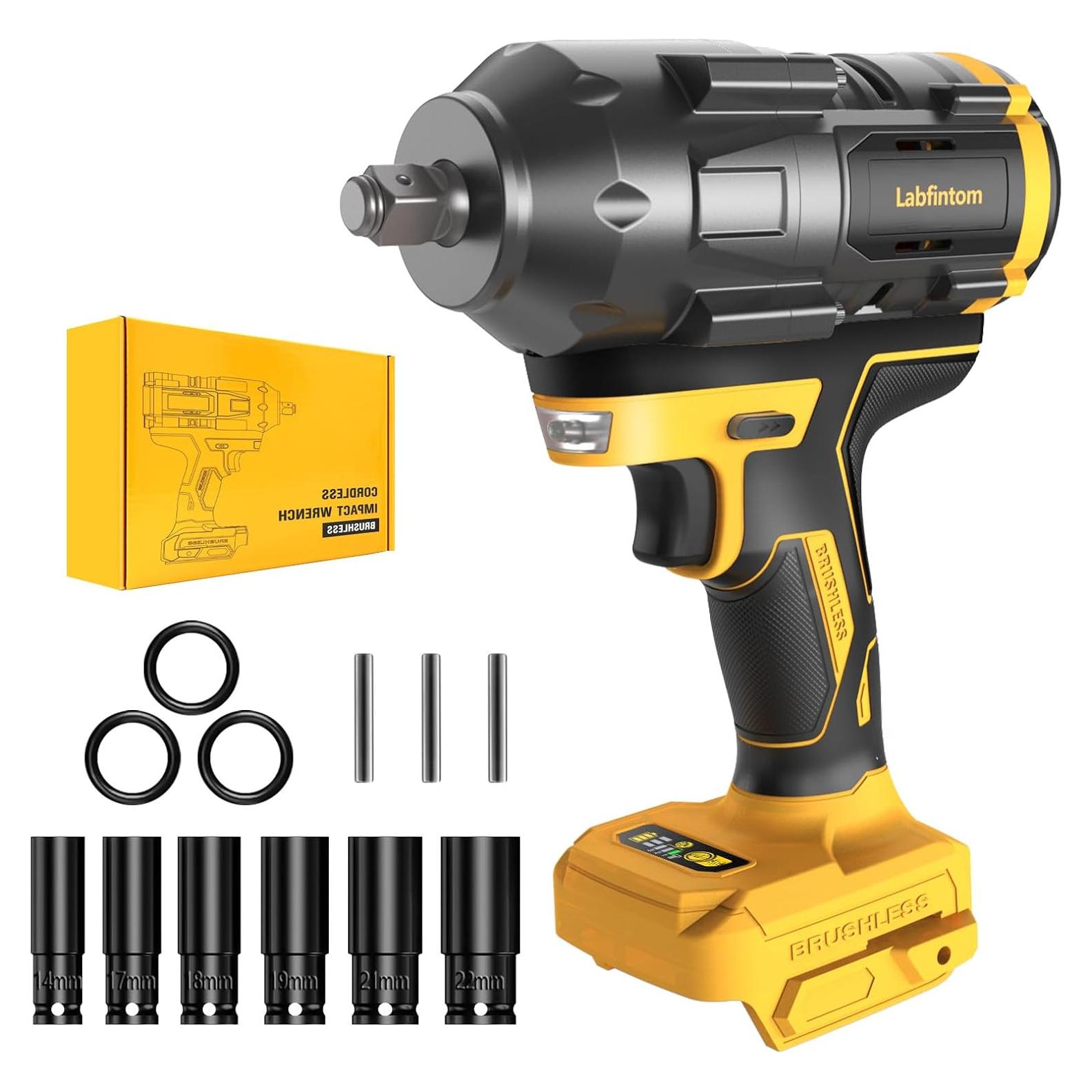 Llave de Impacto Inalámbrica Labfintom 20V 1/2" 1200N.m LED