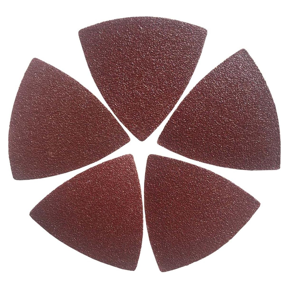 XXGO 3-1/8" 80mm 60 Pcs 60 Grits Triangular Hook & Loop Abrasive Multi Tool Sandpaper for Wood Sanding Fit 3-1/8 Inch Oscillating Multi Tool Sanding Pads XG802060