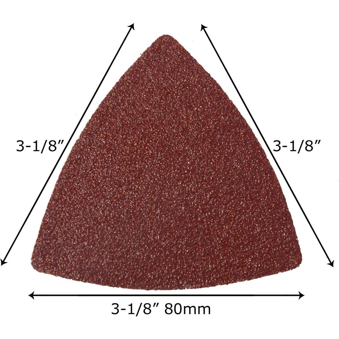 XXGO 3-1/8" 80mm 60 Pcs 60 Grits Triangular Hook & Loop Abrasive Multi Tool Sandpaper for Wood Sanding Fit 3-1/8 Inch Oscillating Multi Tool Sanding Pads XG802060