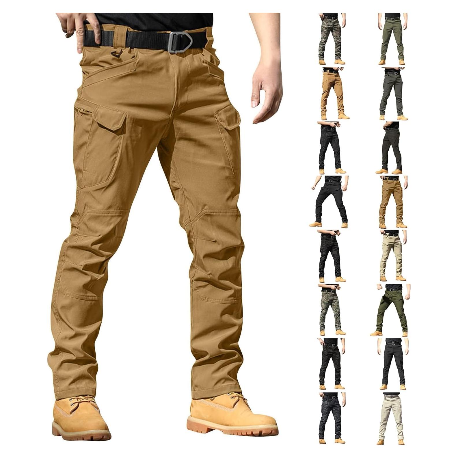 Pantalones Tácticos Tobchonp para Hombre Camo Multi Bolsillos