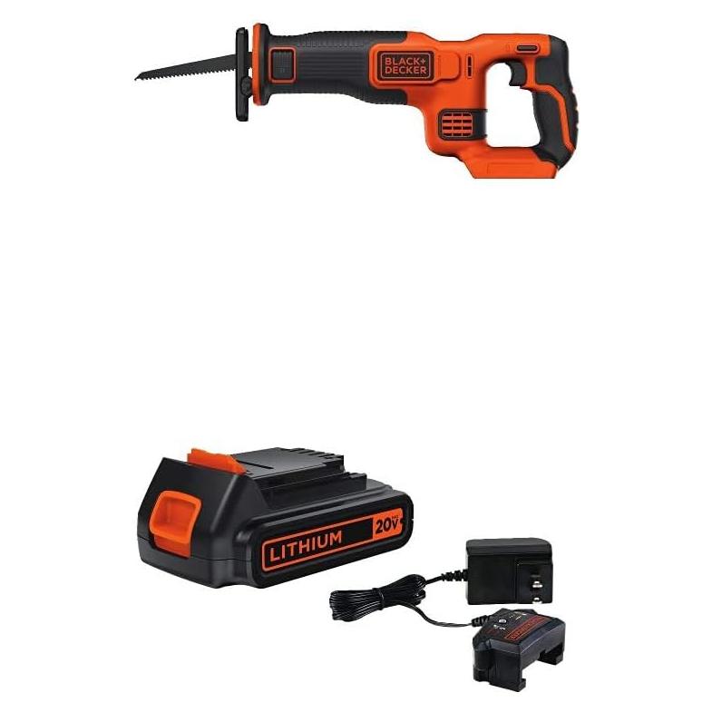 Sierra Recíproca BLACK+DECKER 20V MAX con Batería y Cargador
