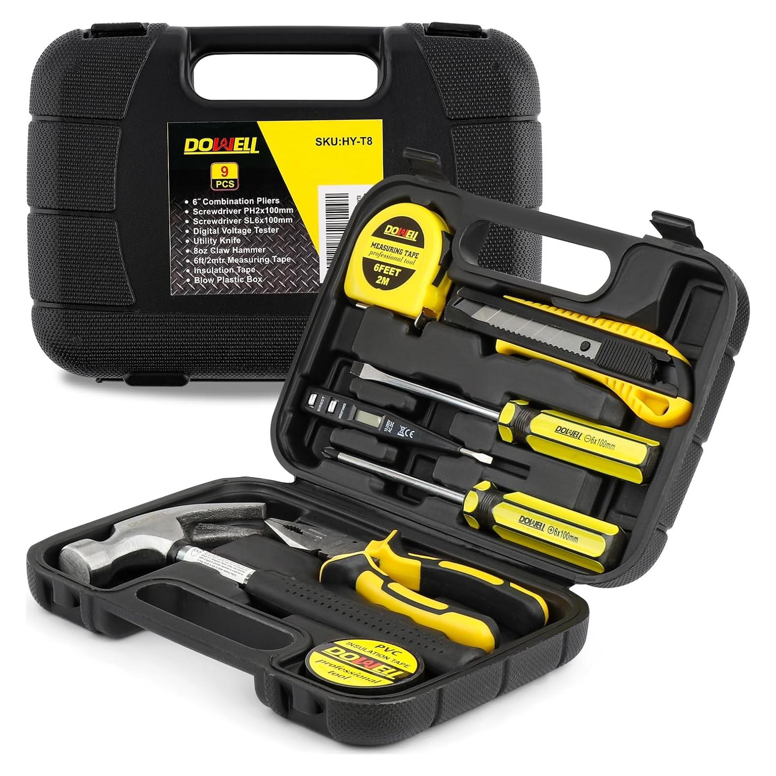 Juego de Herramientas DOWELL 9 Piezas con Caja de Almacenamiento