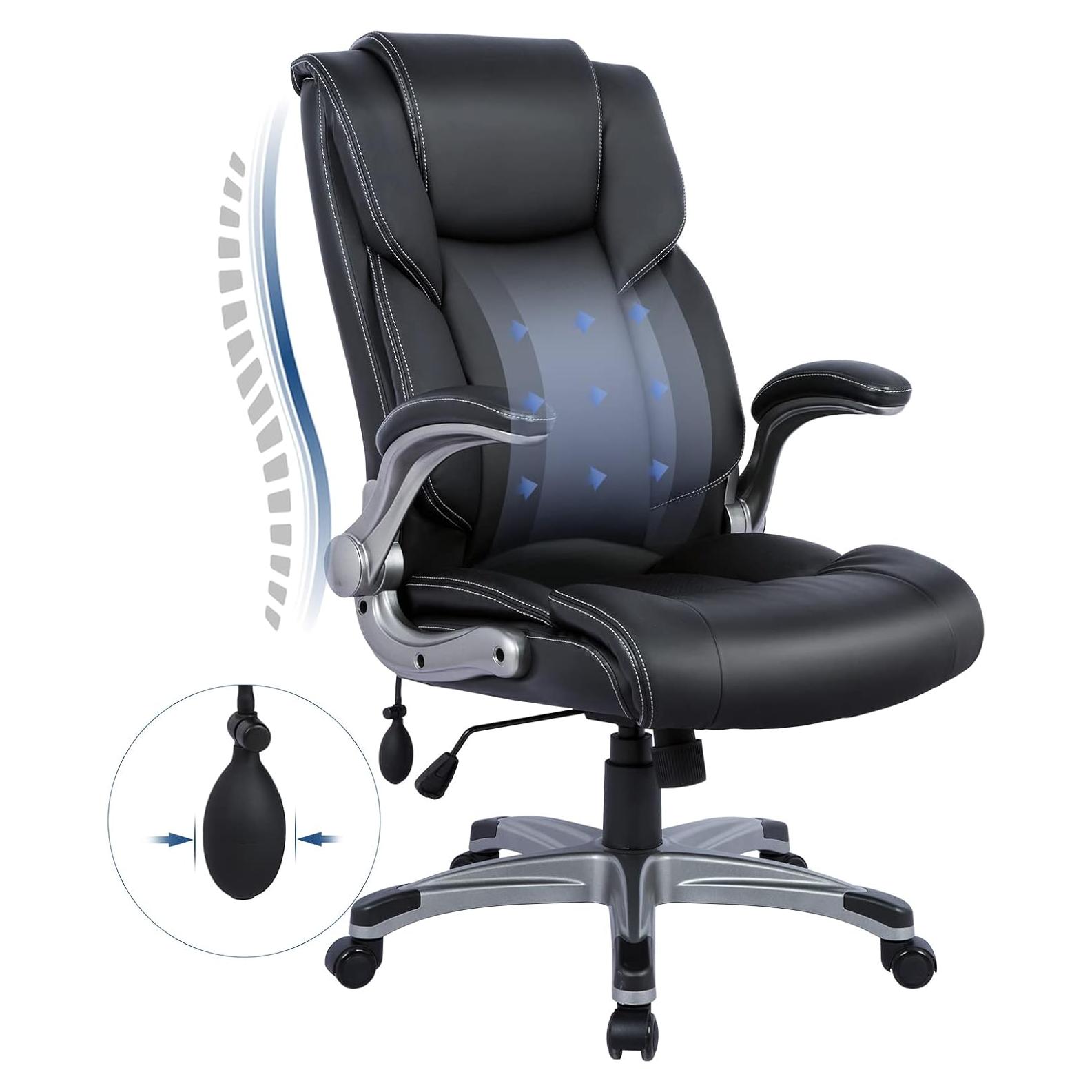 Silla de Oficina COLAMY 2822 Negra Ergonómica con Soporte Lumbar