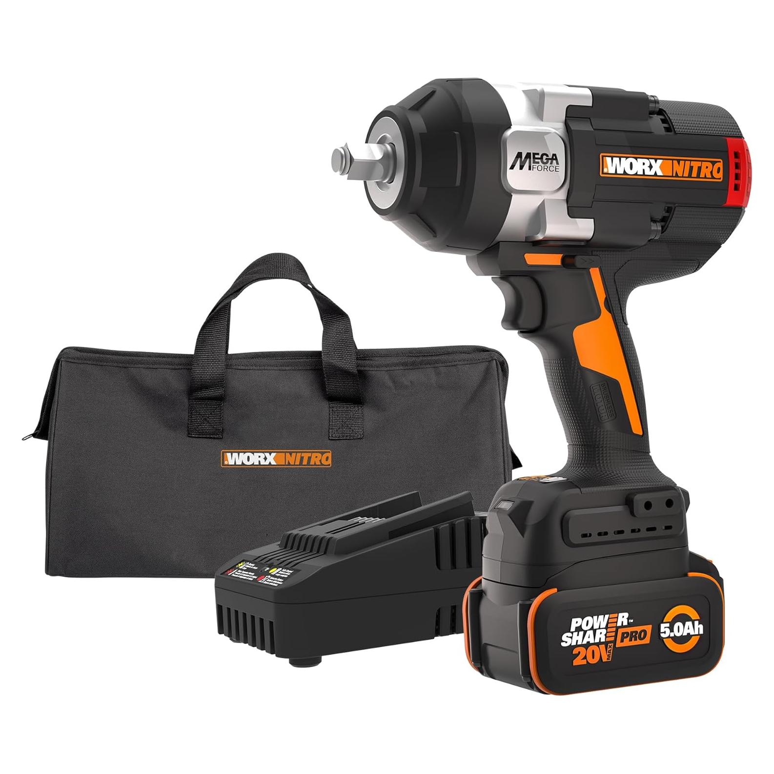 Llave de Impacto Inalámbrica WORX Nitro 20V Sin Escobillas 1400 Nm