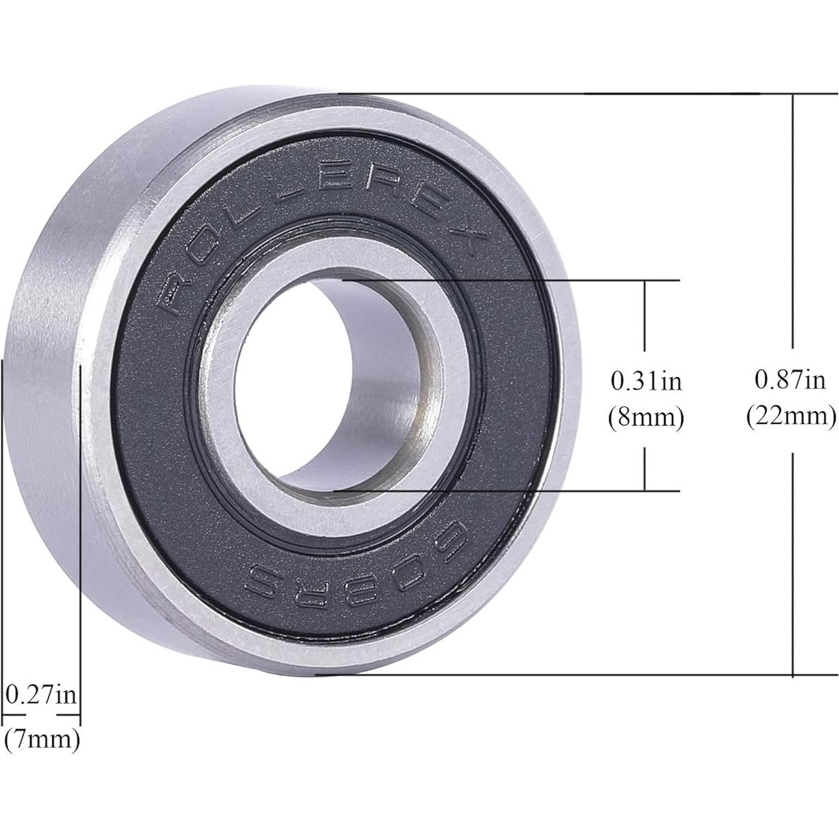 Rodamientos Rollerex 608-2RS Paquete de 20 para Patines