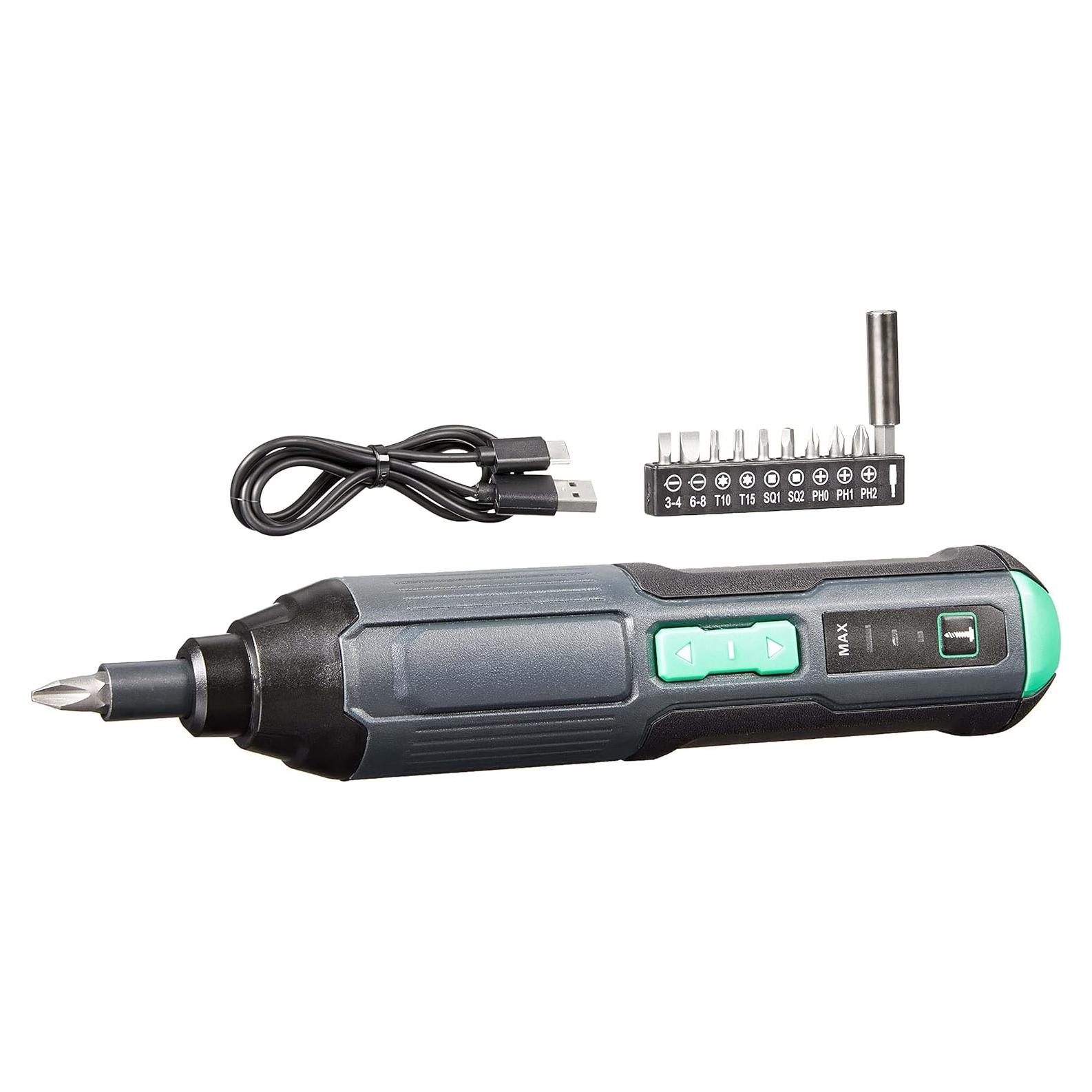 Destornillador Inalámbrico 4V Amazon Basics con 10 Piezas