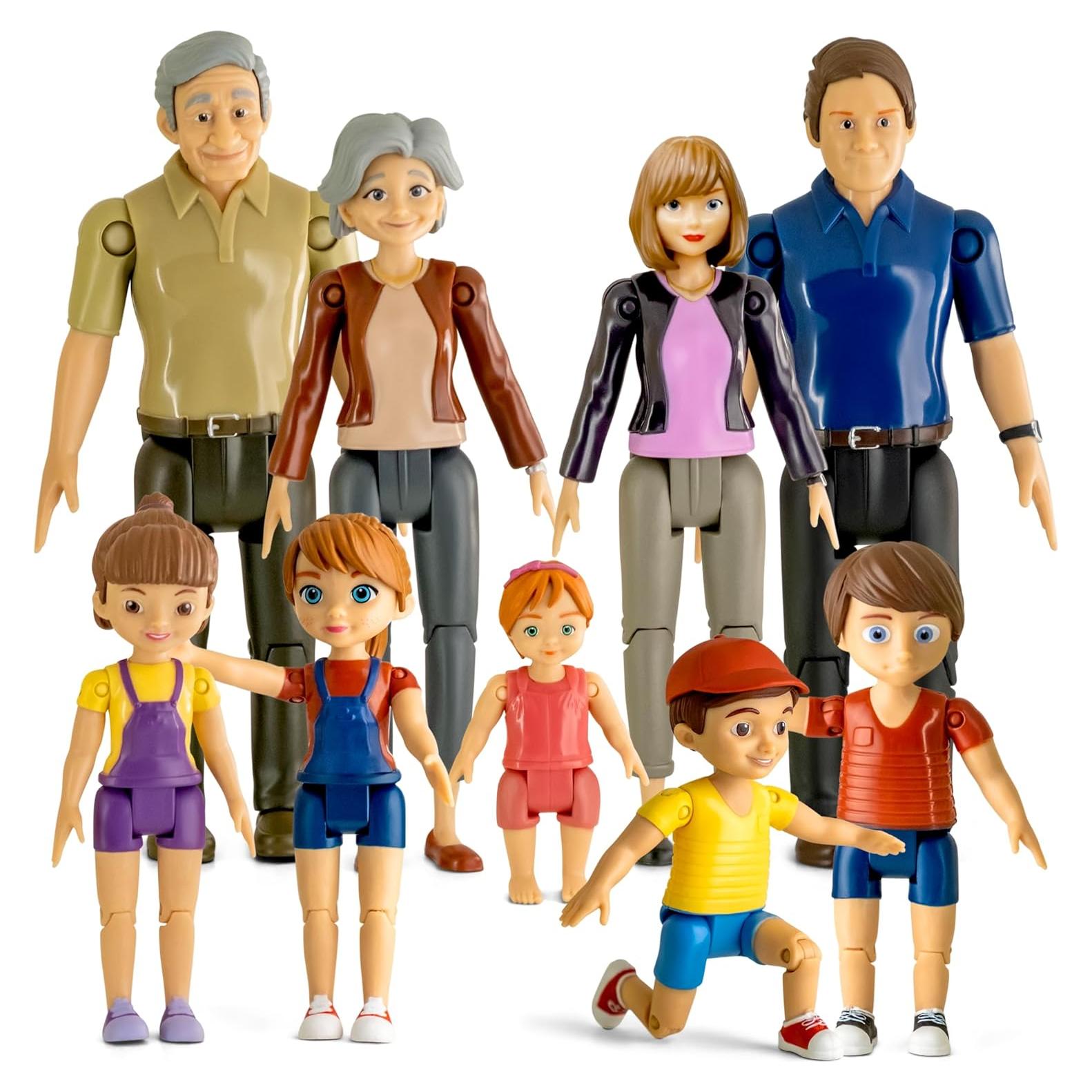 Juego de Figuras para Casa de Muñecas TOMLEON - 9 Personajes