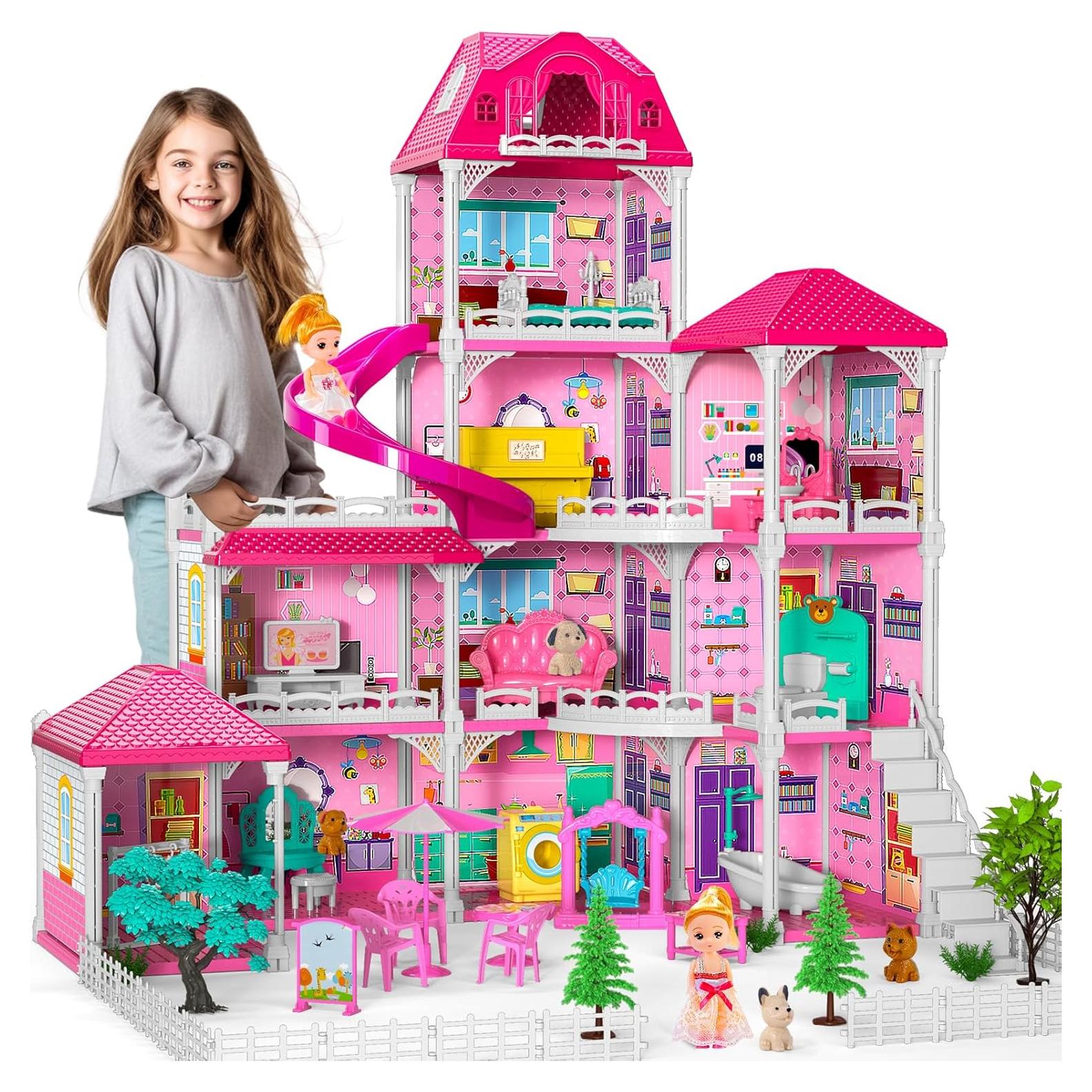 Casa de Muñecas Doloowee 4 Pisos 10 Habitaciones Juguete