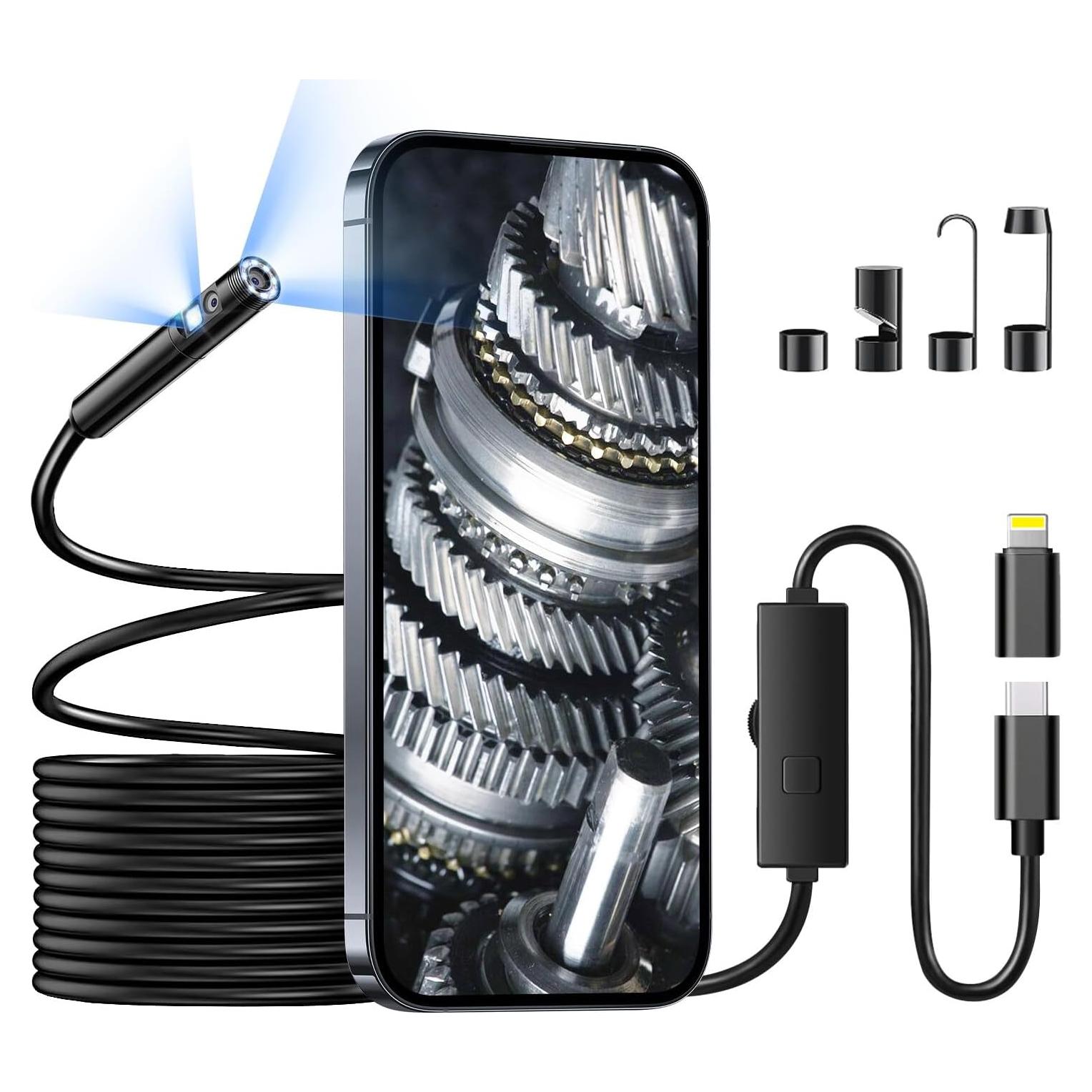 Cámara Endoscopio Elecshion 1920P HD 5M IP67 para iPhone