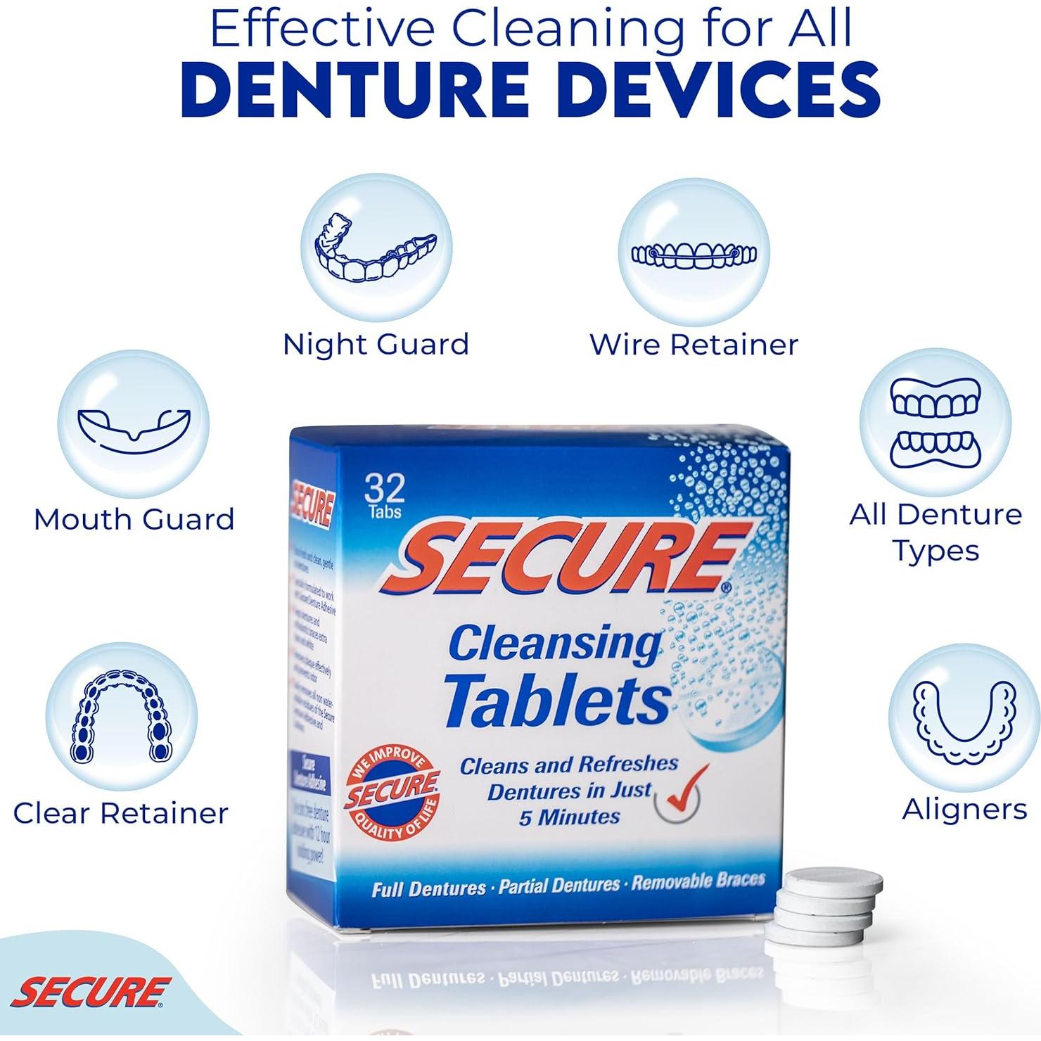 Tabletas de Limpieza Secure FittyDent 32 Tabletas pH 9