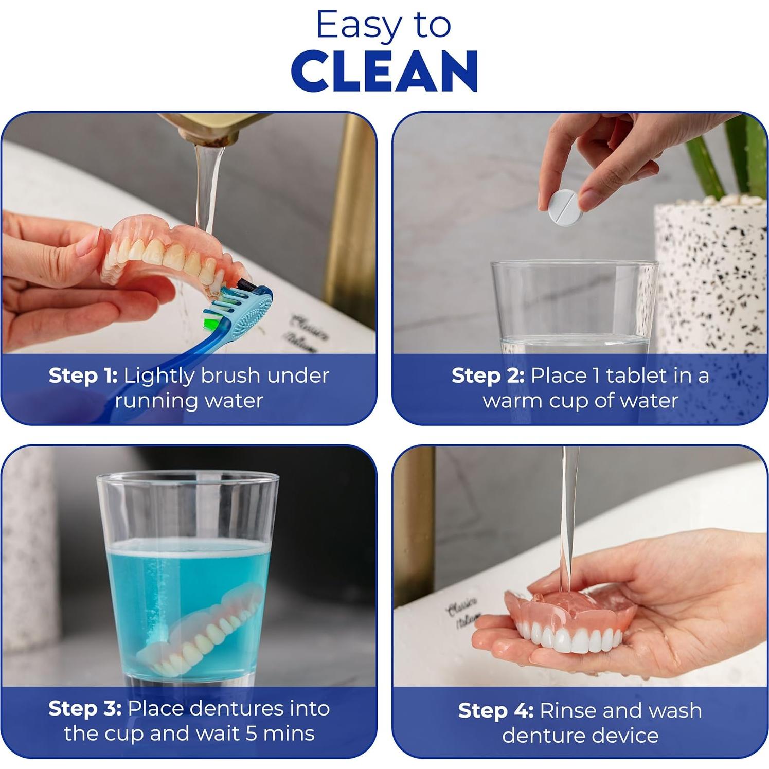 Tabletas de Limpieza Secure FittyDent 32 Tabletas pH 9