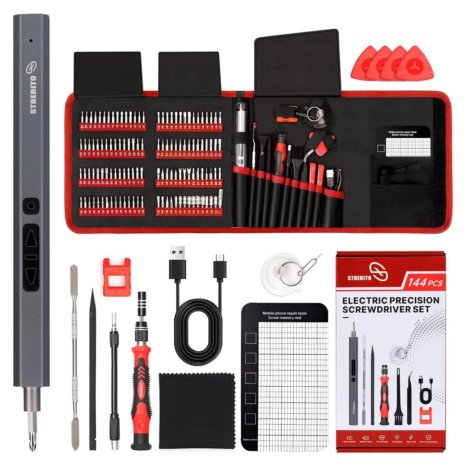 Juego de Destornilladores Eléctricos STREBITO 144 Piezas
