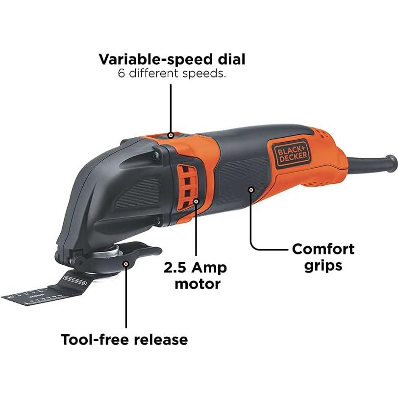 Herramienta Multiuso Oscilante Black+Decker BD200MTB 2.5A