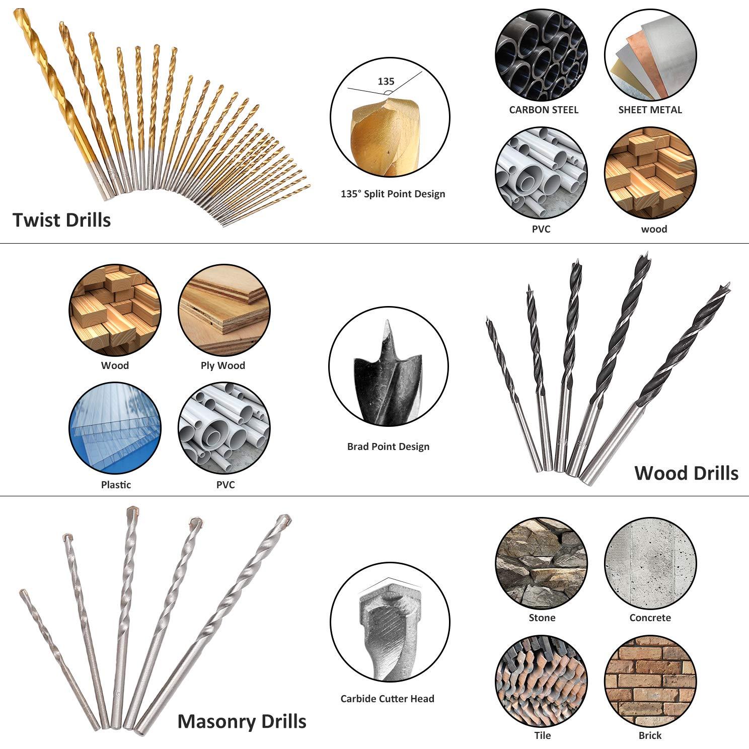 KingTool Drilling and Driving Accessory Kit (KingTool 318-Pieces Screwdriver and Drill Bit Set)