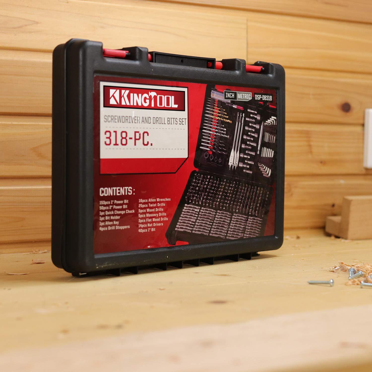 KingTool Drilling and Driving Accessory Kit (KingTool 318-Pieces Screwdriver and Drill Bit Set)
