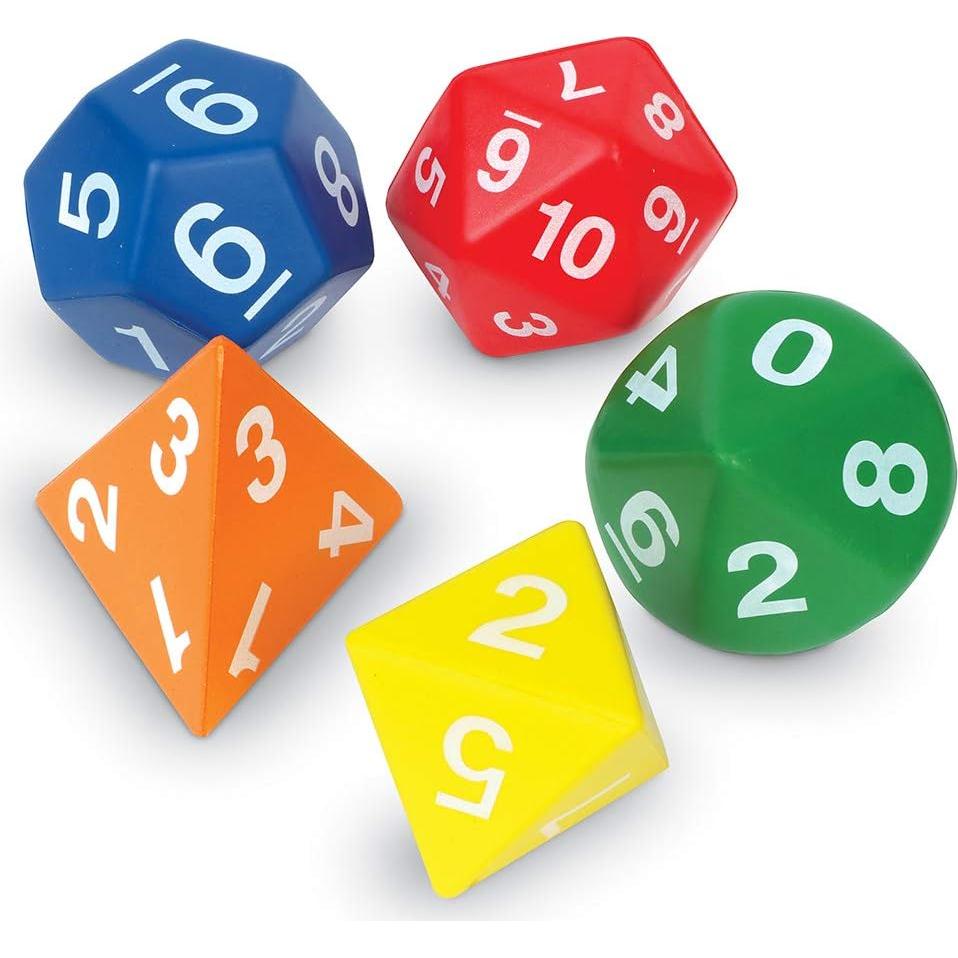 Dados Poliedricos Jumbo Learning Resources 5 Piezas 7,62 cm