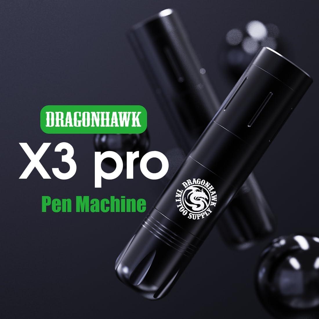 Kit de Tatuaje Inalámbrico Dragonhawk Pro con 2 Baterías y 20 Agujas