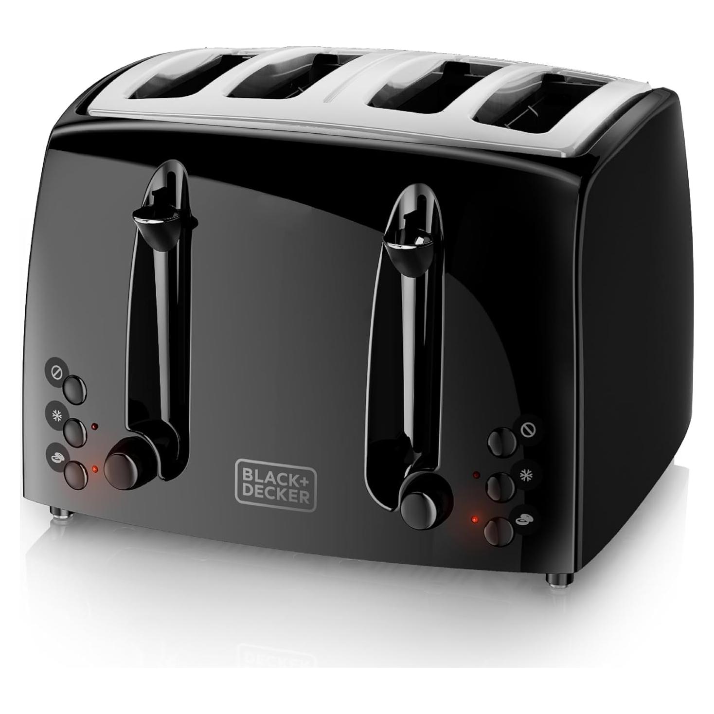 Tostadora de 4 Rebanadas BLACK+DECKER TR1410BD Negra Extra Ancha