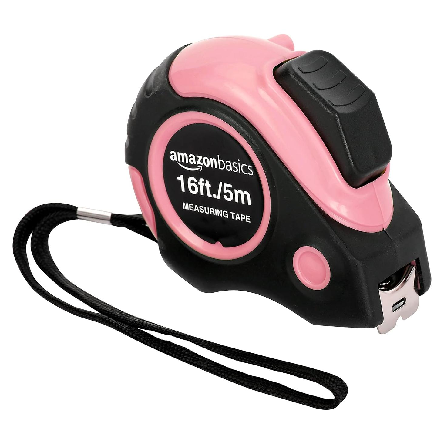 Cinta Métrica Retráctil Amazon Basics 4.9m Rosa