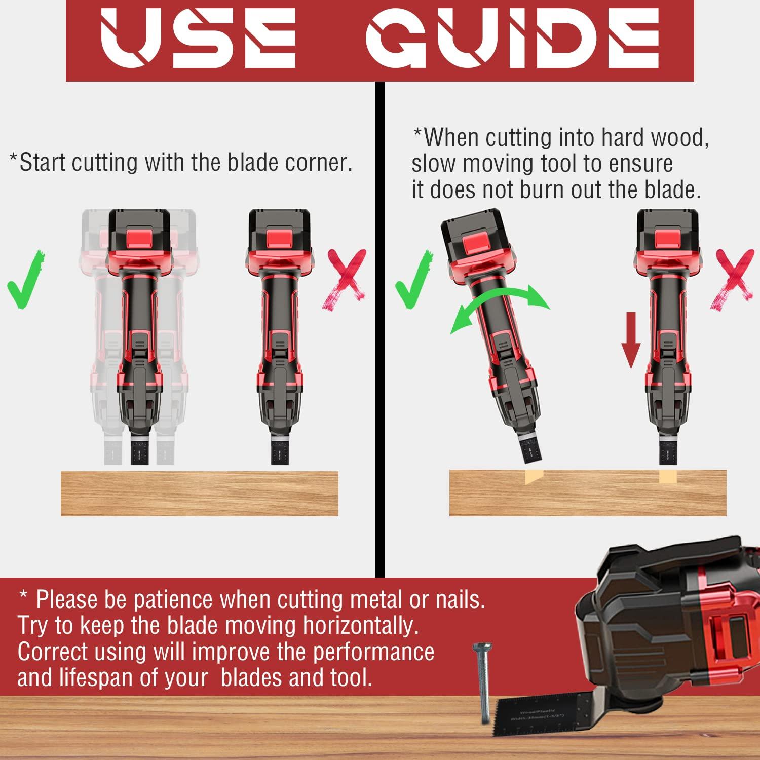 Adust 50 Wood Multitool Blades Kit Multi Tools Blades Oscillating Saw Blades Fit Dewalt Tools Ryobi Bosch Ridgid Milwaukee Rockwell Fein Multimaster Craftsman Oscillating Tool Blades (50)